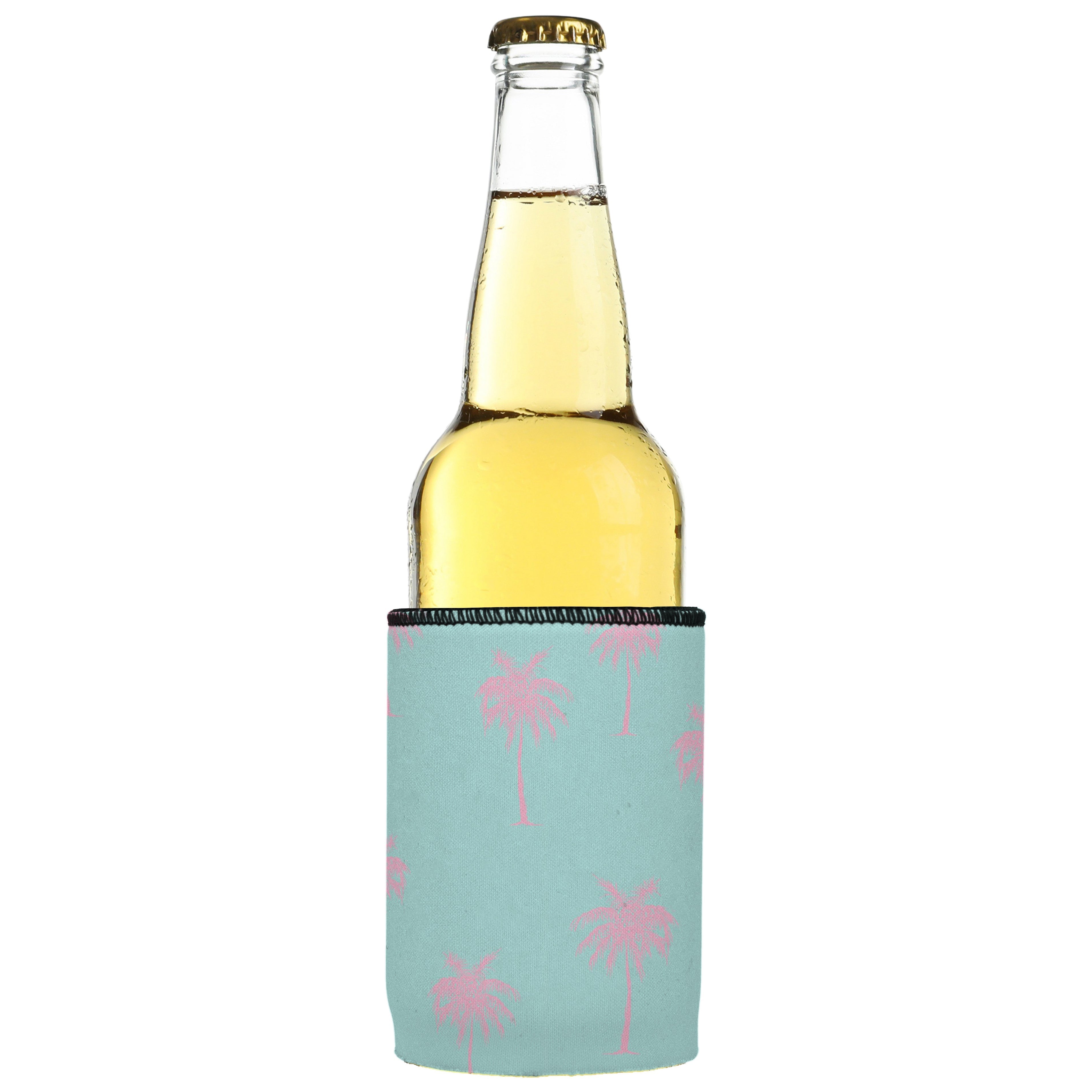 Palm Trees Pink Aqua Stubby Cooler 2-Pack - Standard 5