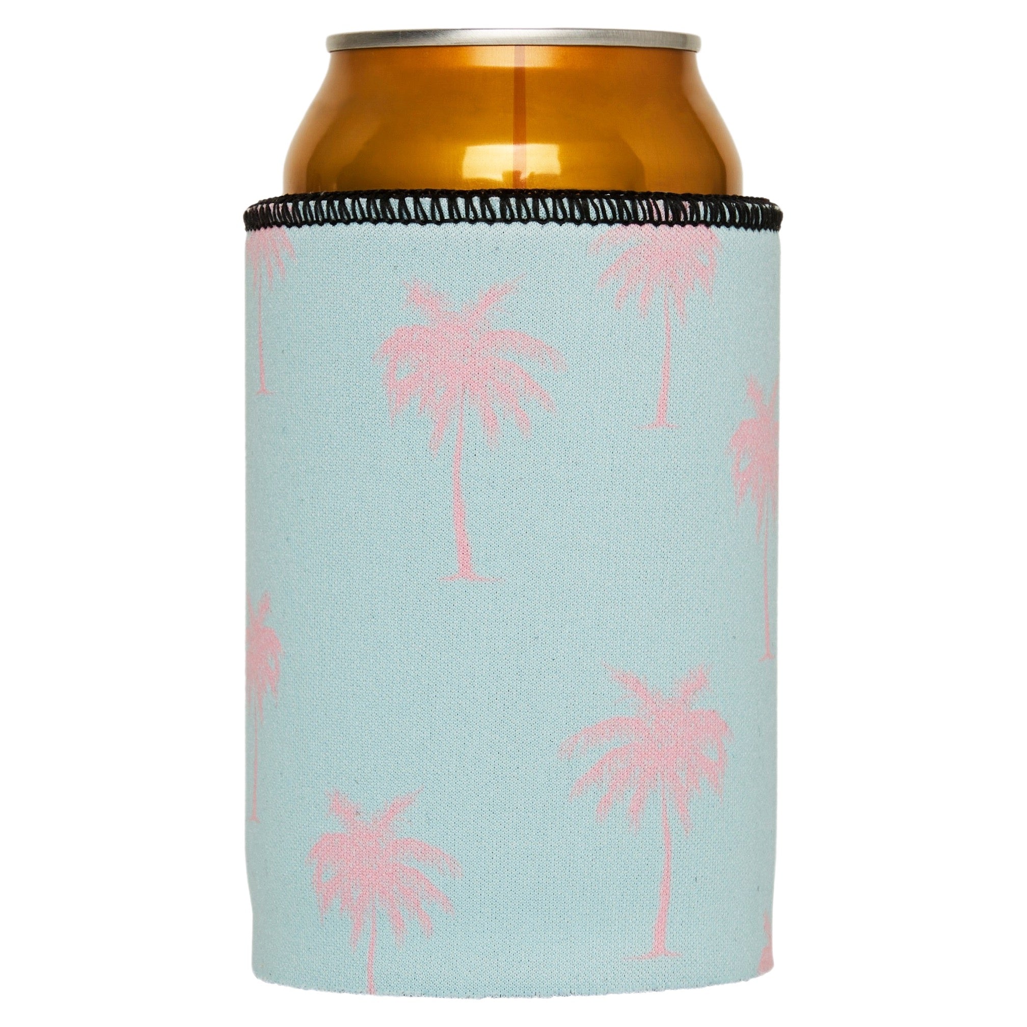 Palm Trees Pink Aqua Stubby Cooler - Standard 5