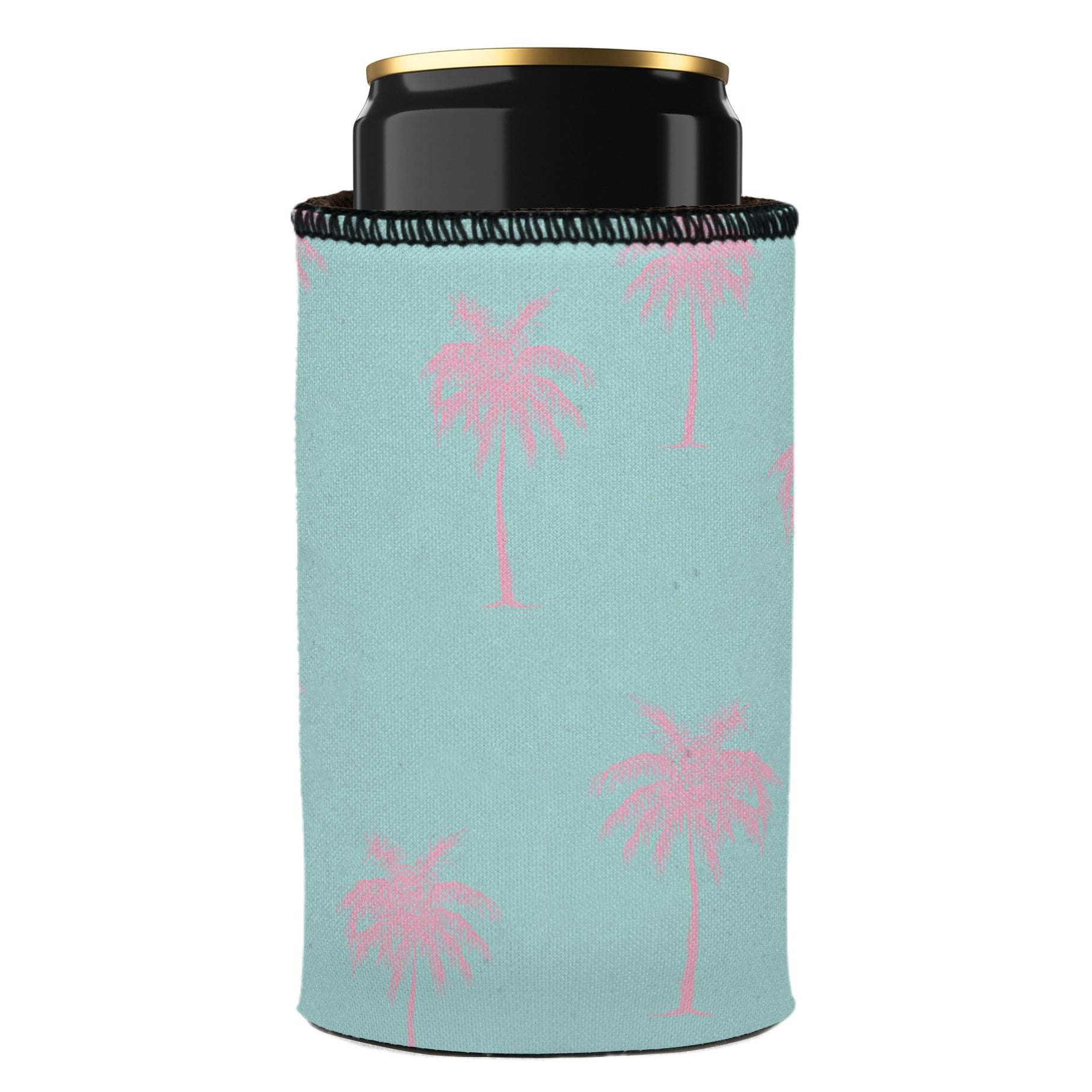 Palm Trees Pink Aqua Stubby Cooler - Standard 7