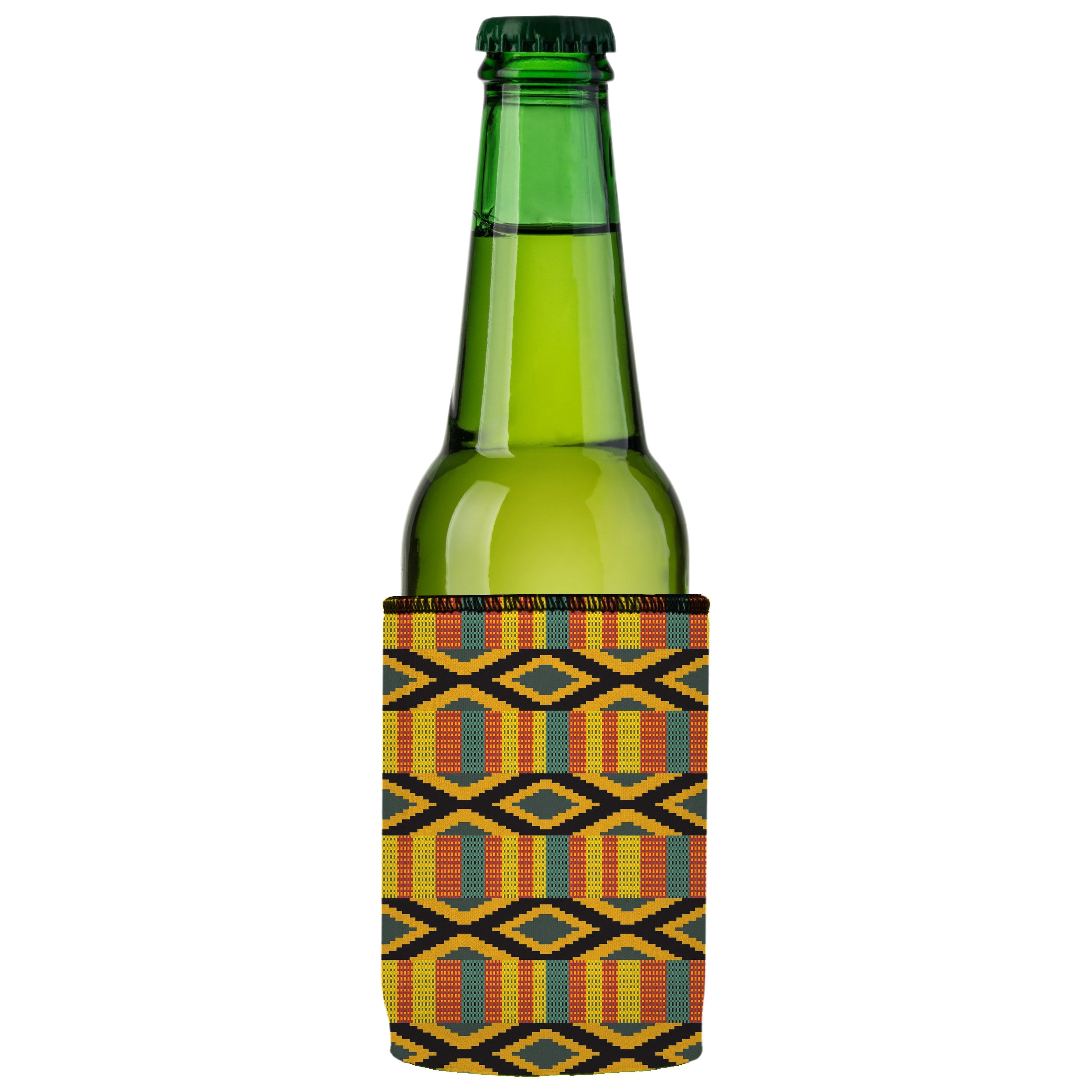 Ghana Kente Pattern Stubby Cooler 2-Pack - Standard 3