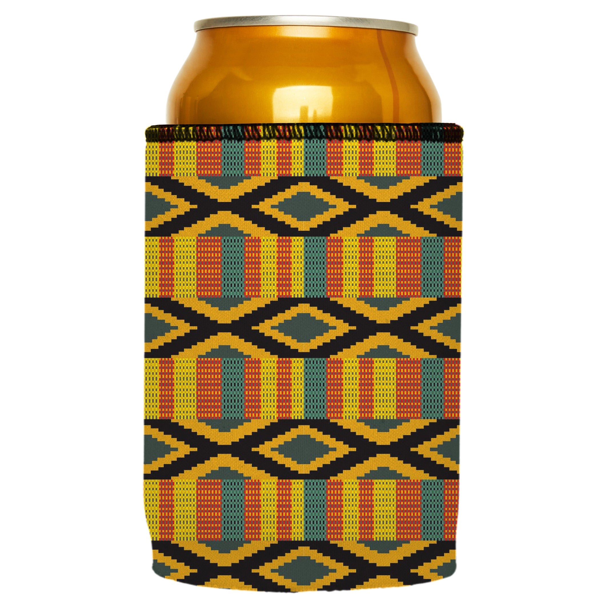 Ghana Kente Stubby Cooler - Standard 6