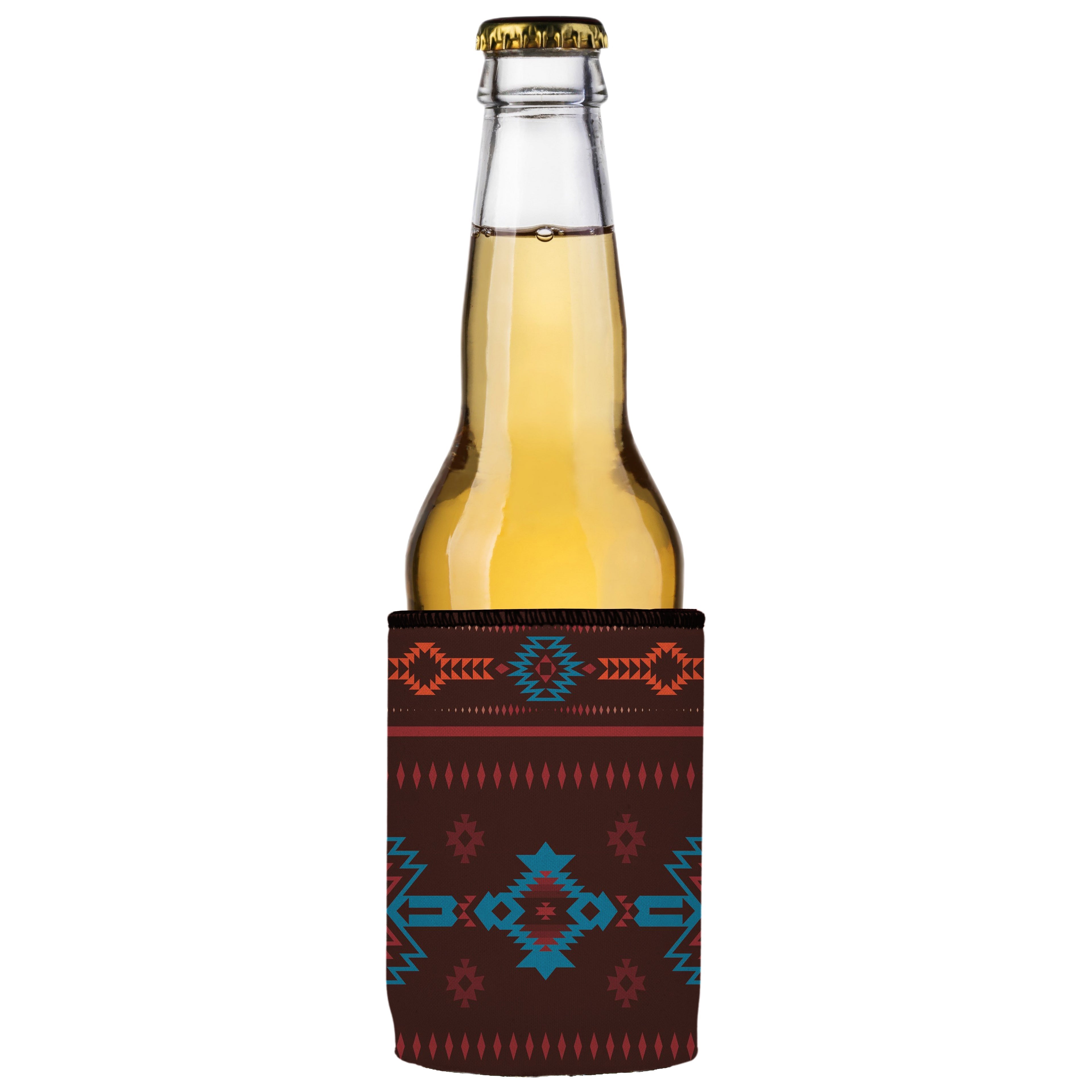 Brown Navajo Rug Stubby Cooler 2-Pack - Standard 4