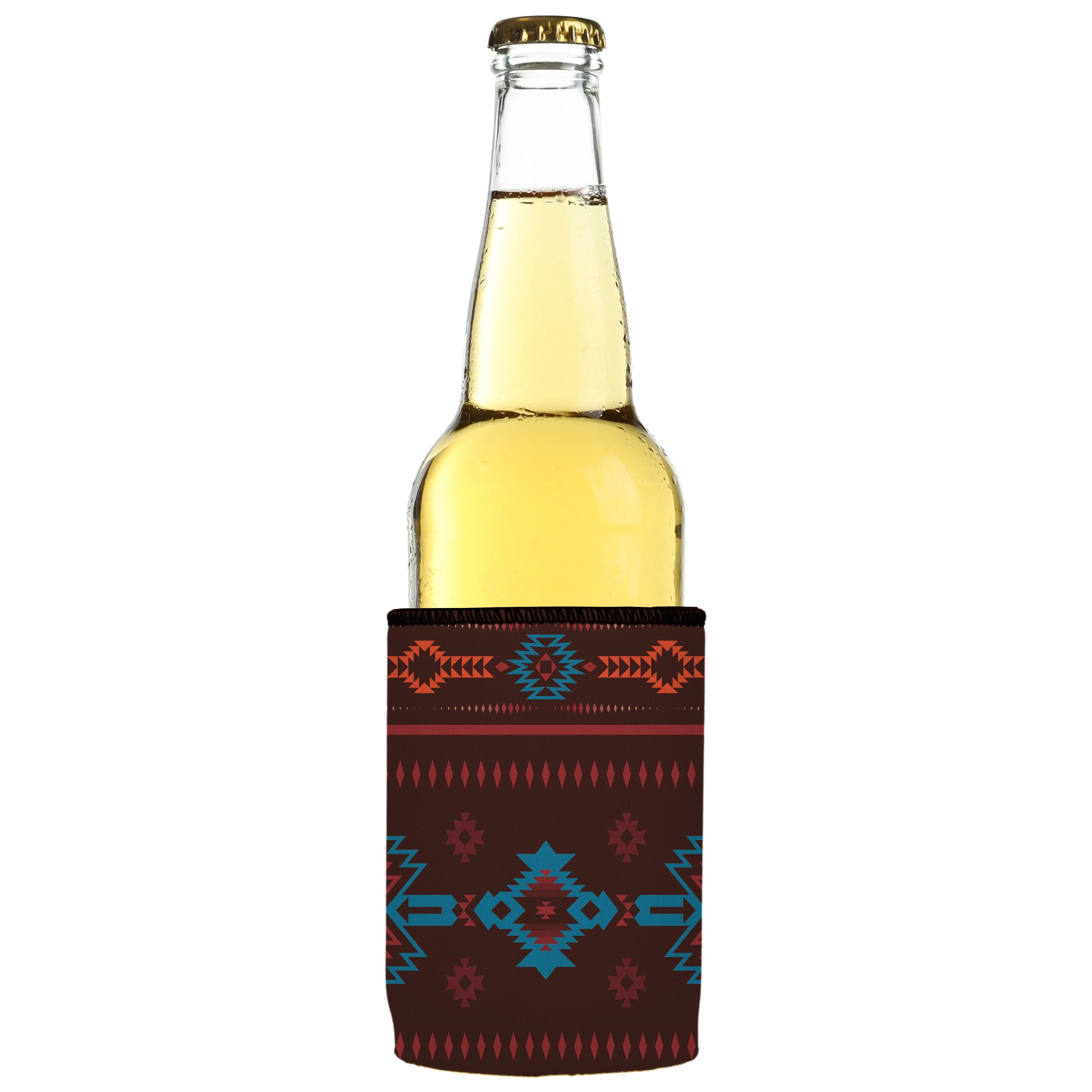 Brown Navajo Rug Stubby Cooler 2-Pack - Standard 5