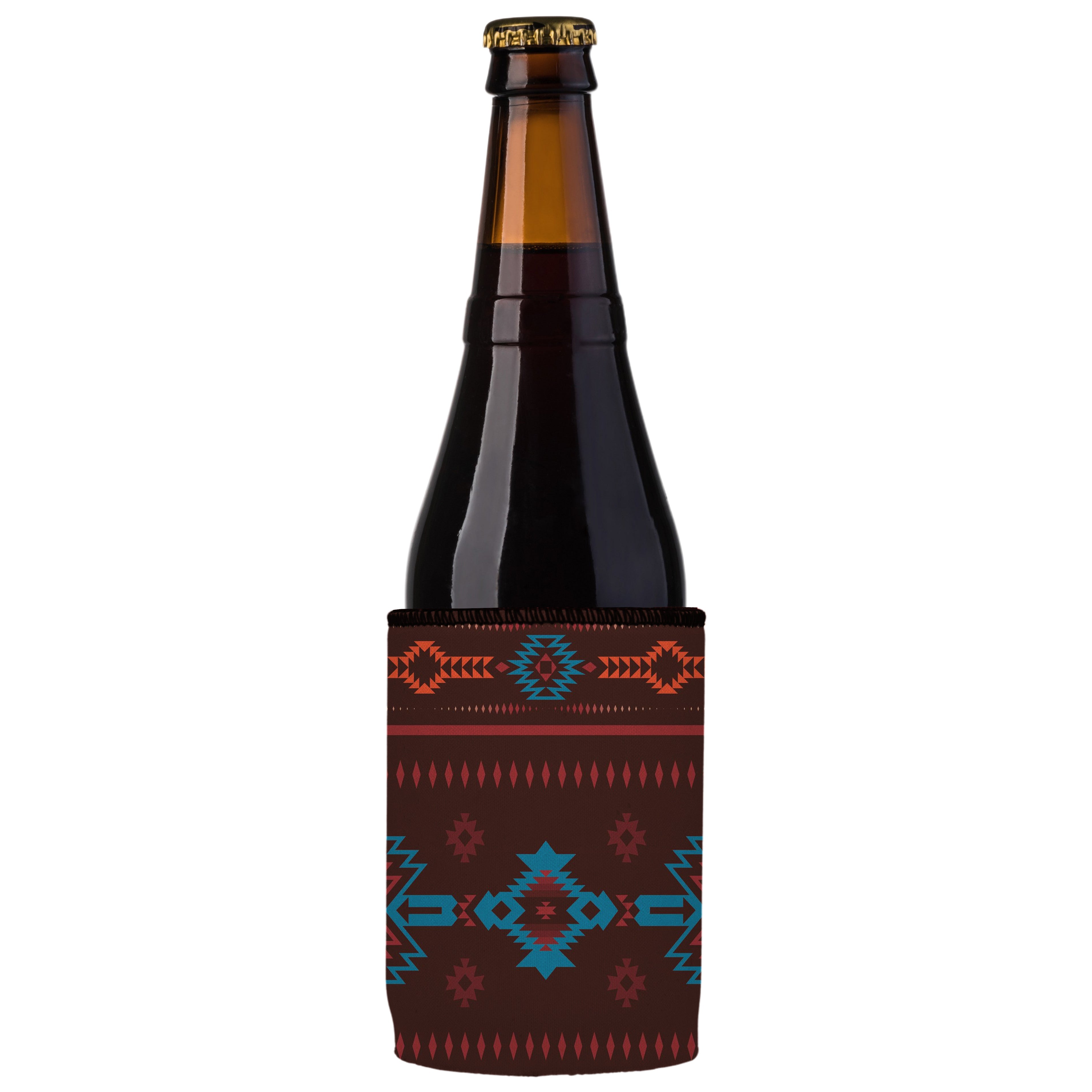 Brown Navajo Rug Stubby Cooler - Standard 5