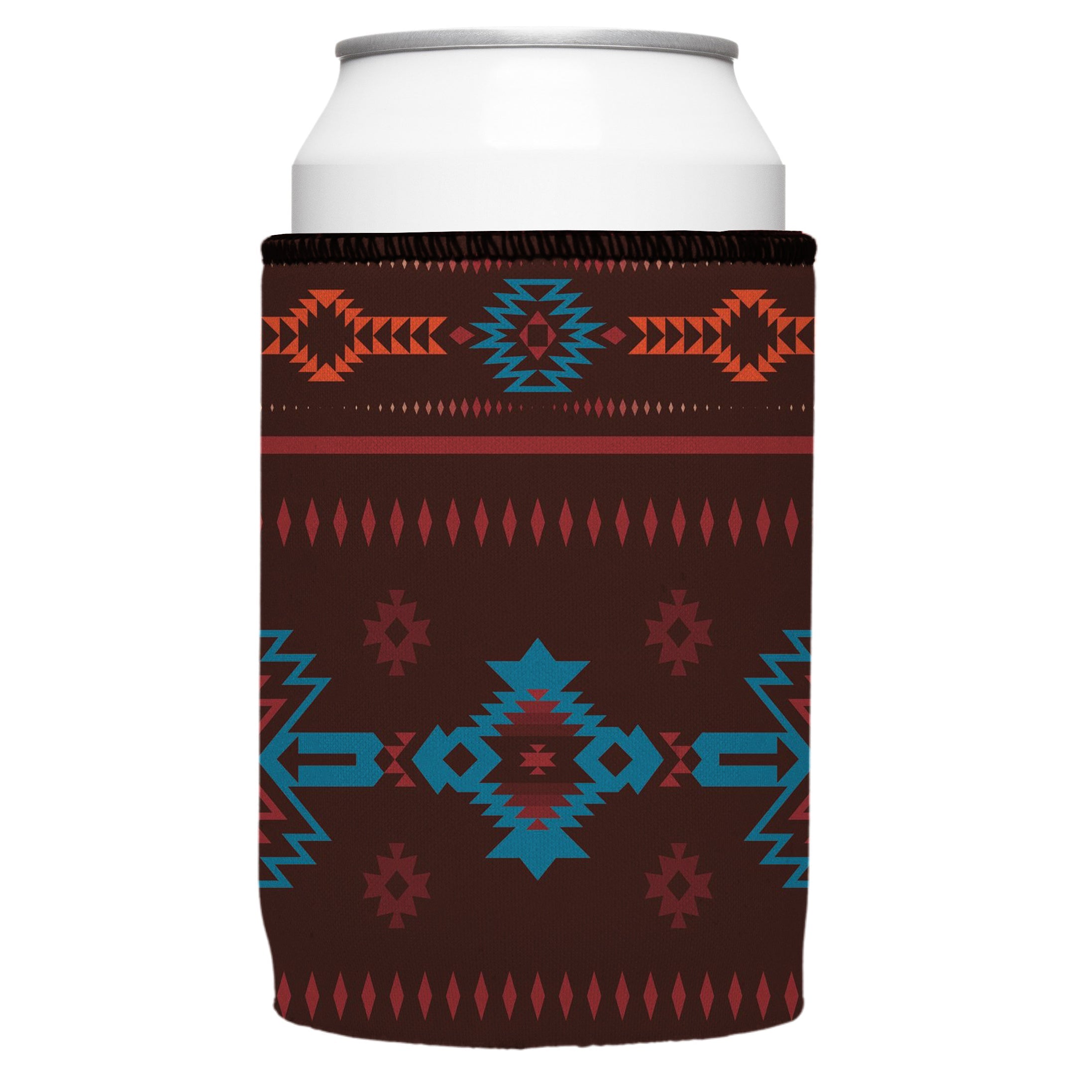 Brown Navajo Rug Stubby Cooler - Standard 6
