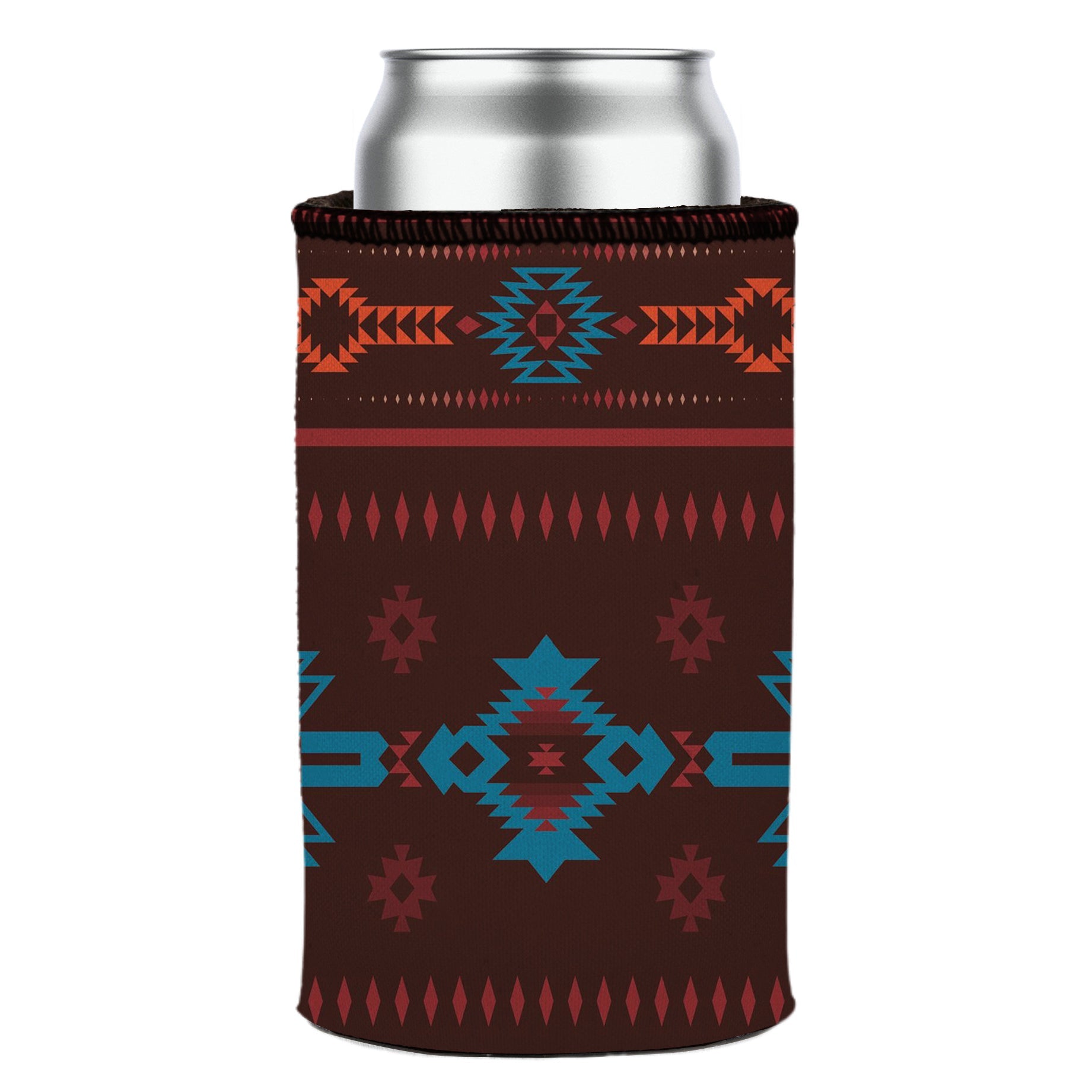 Brown Navajo Rug Stubby Cooler - Standard 7