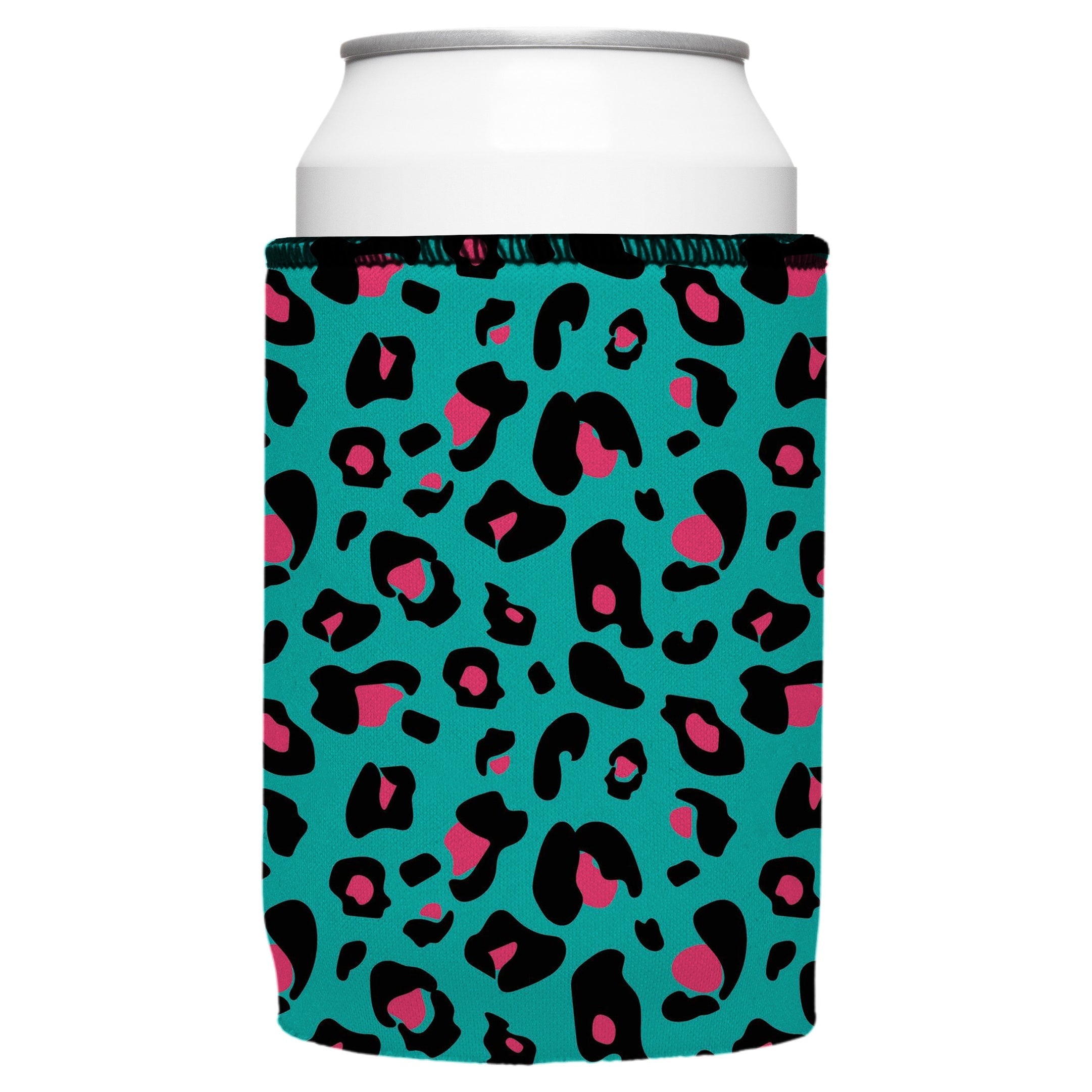Teal Leopard Pattern Stubby Cooler 2-Pack - Standard 5