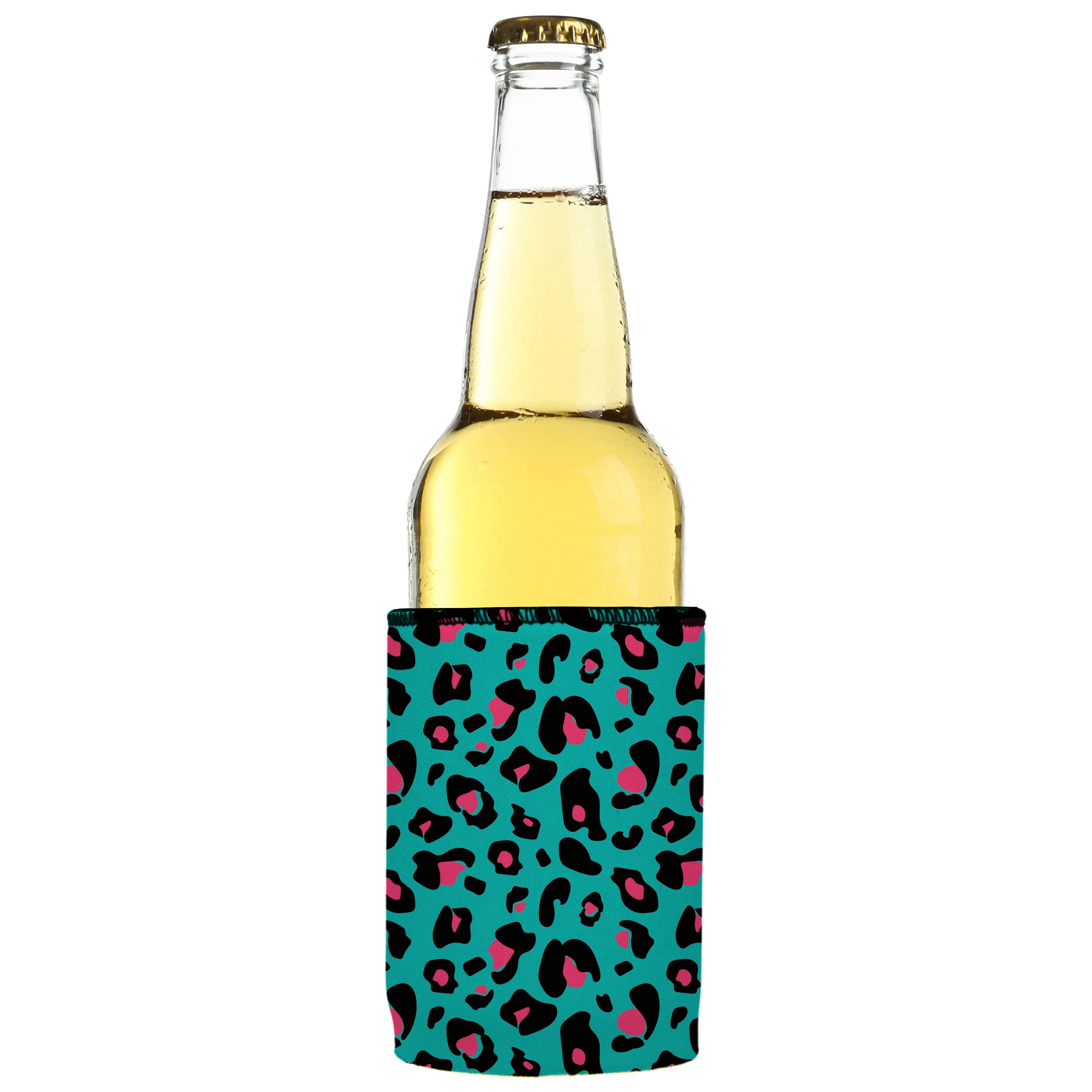 Teal Leopard Pattern Stubby Cooler - Standard 4