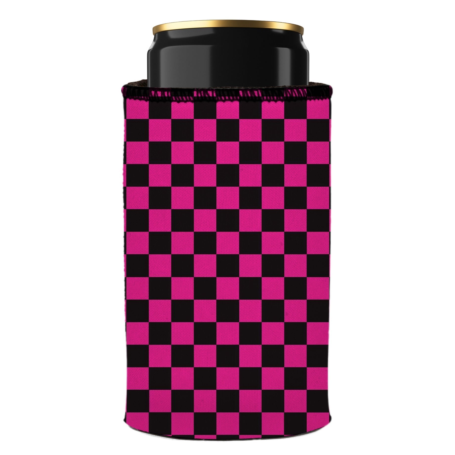 Pink Checkerboard Stubby Cooler 2-Pack - Standard 5