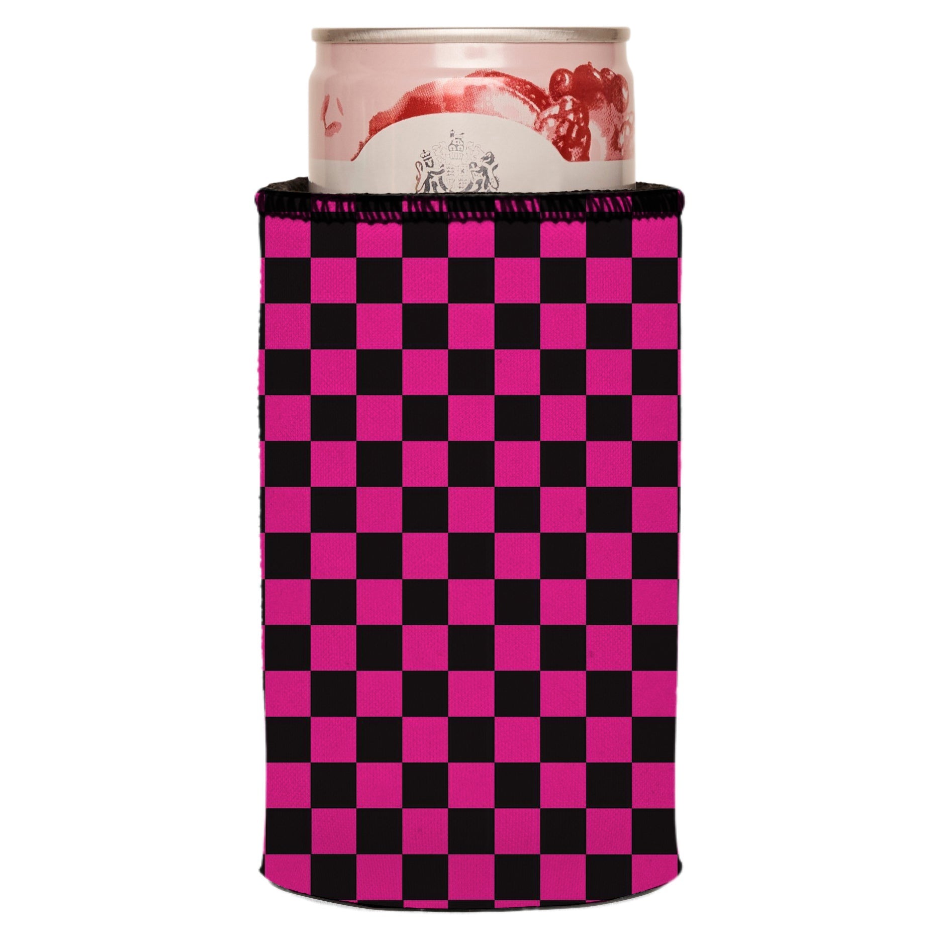 Pink Checkerboard Stubby Cooler - Standard 3
