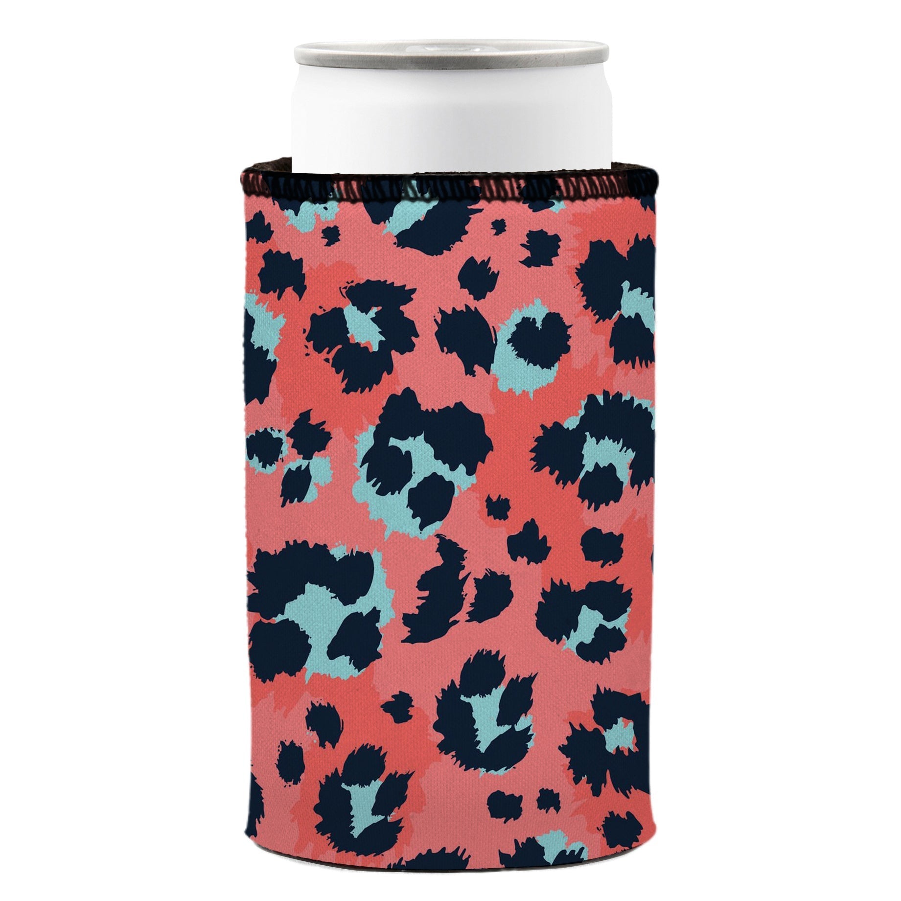 Coral Leopard Print Stubby Cooler 2-Pack - Standard 4