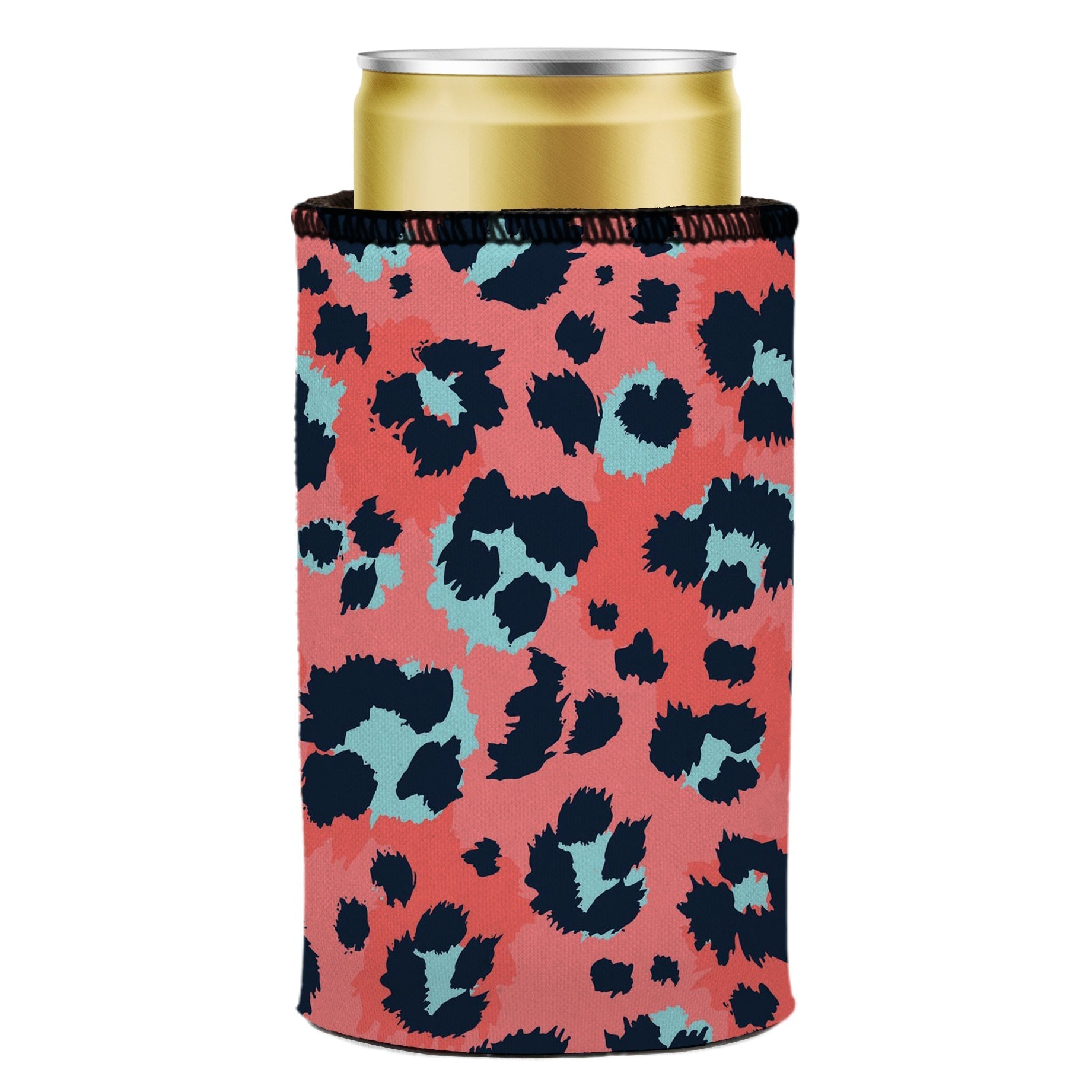 Coral Leopard Print Stubby Cooler 2-Pack - Standard 5