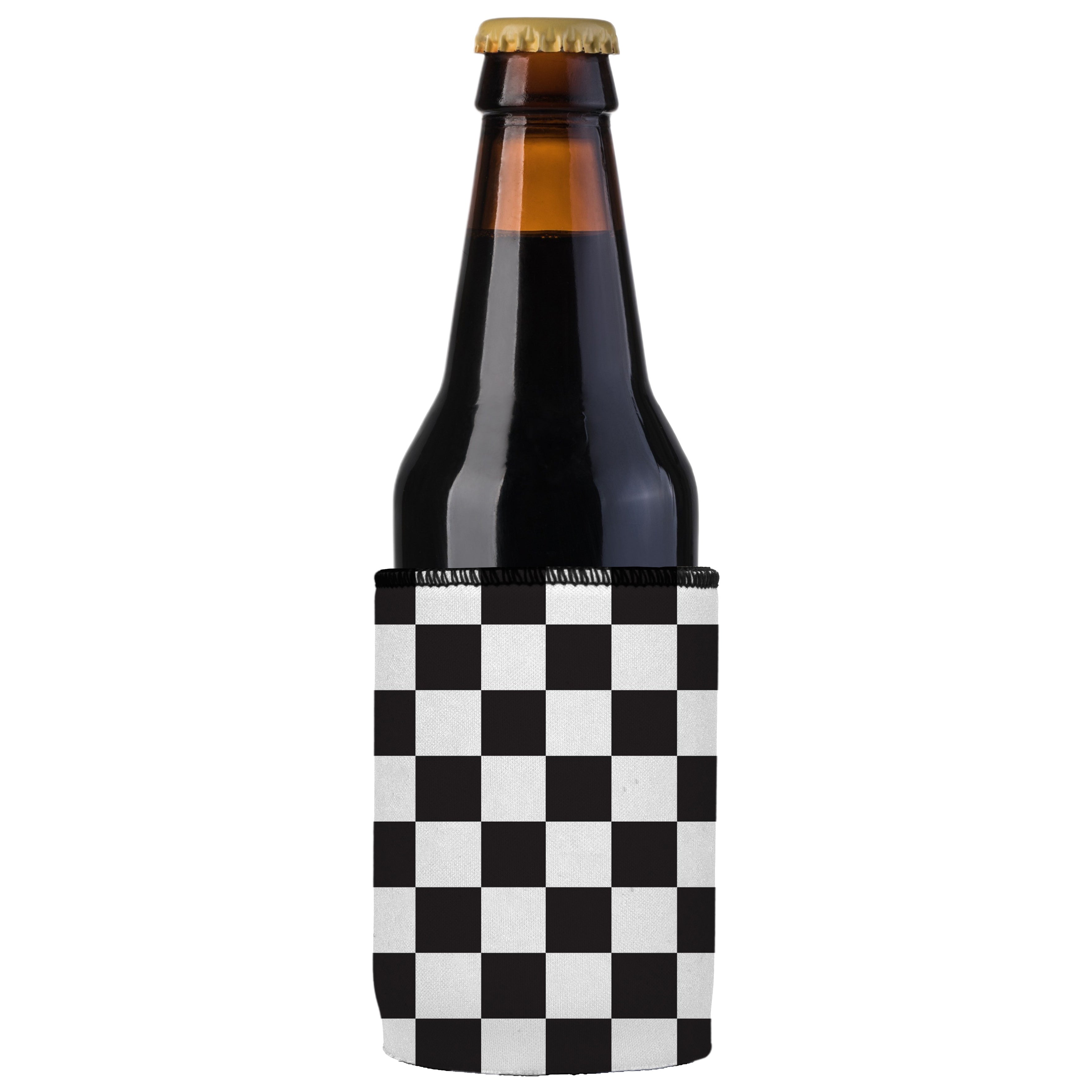 Small Checkerboard Stubby Cooler 2-Pack - Standard 4