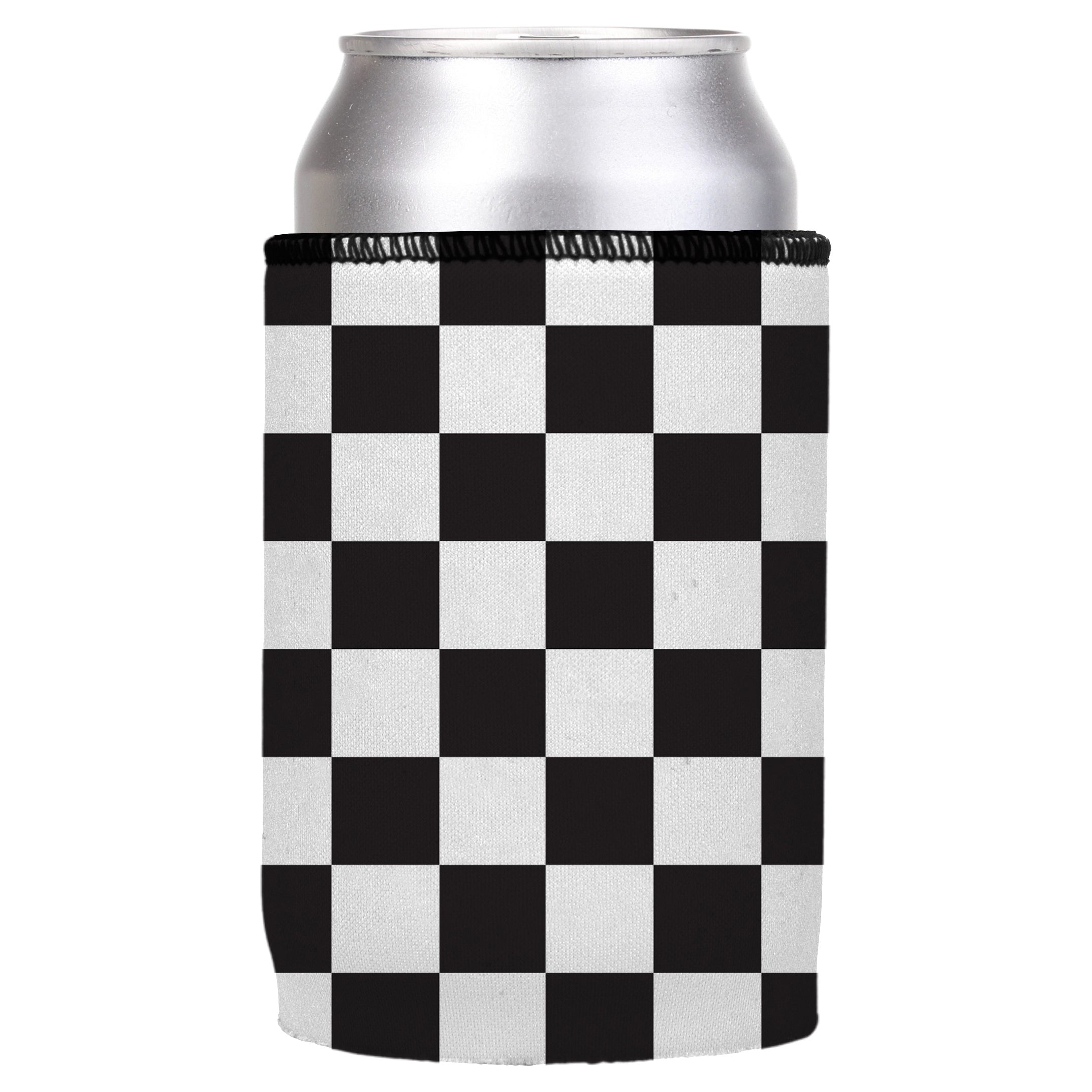 Small Checkerboard Stubby Cooler - Standard