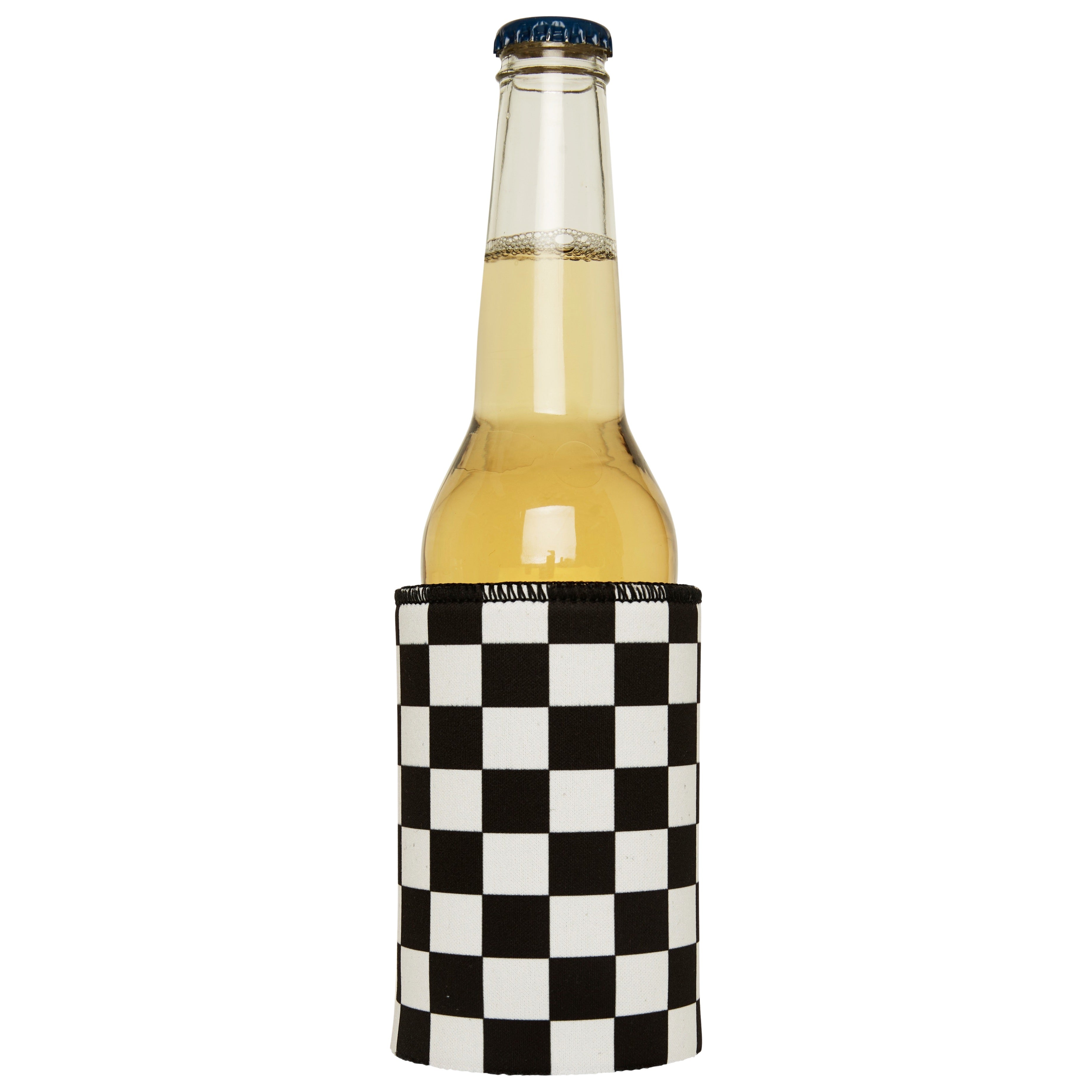Small Checkerboard Stubby Cooler - Standard 5