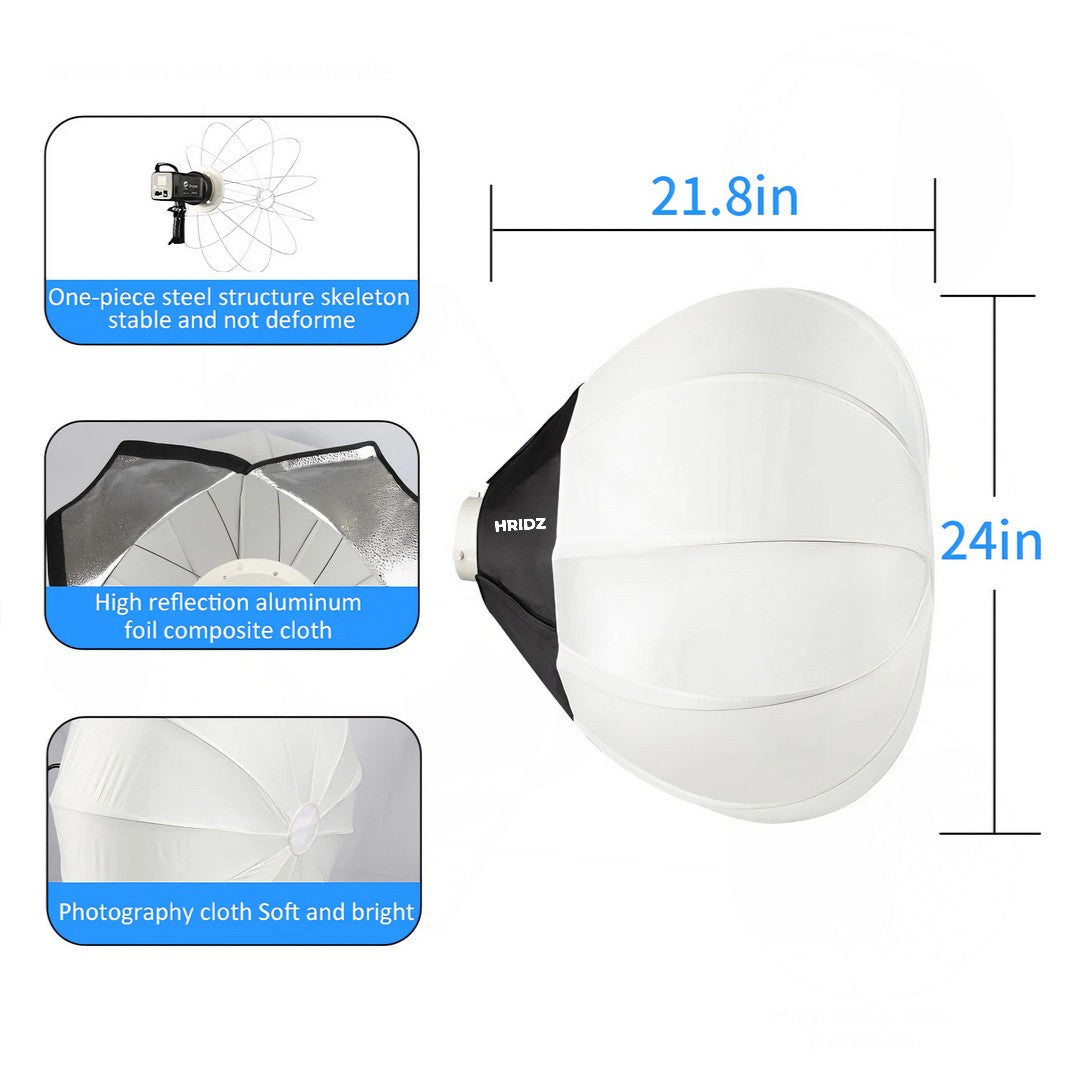 Hridz 65cm Globe Lantern Softbox Bowens mount For Video Studio Photography 4