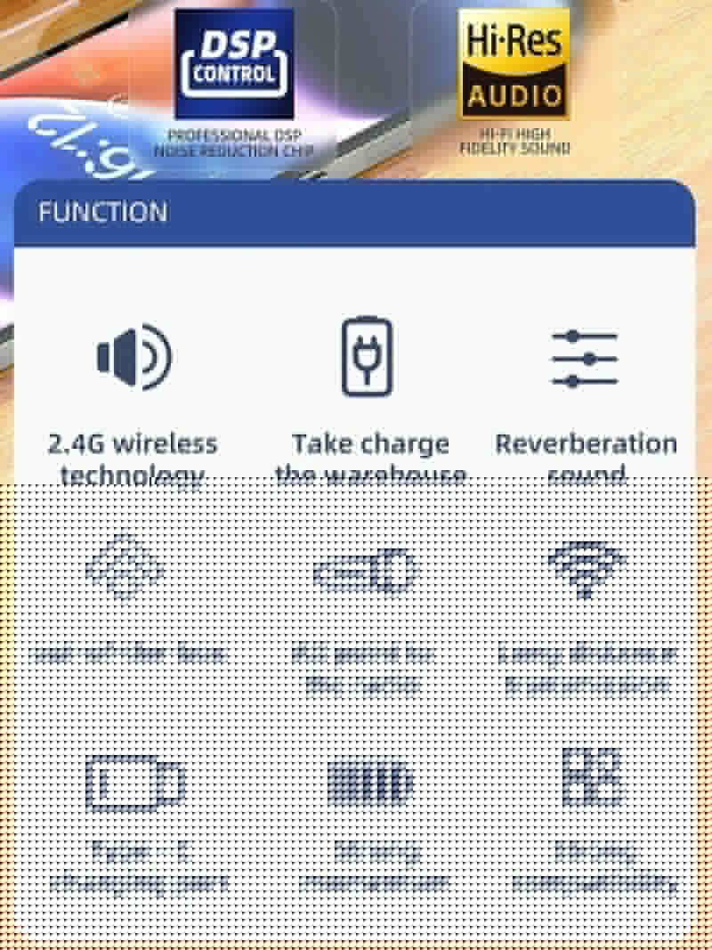 Hridz SX6 2in1 Portable Wireless Microphone For fast connection 2.4g Dual Microphone for Vlog Singing Teaching Recording 3