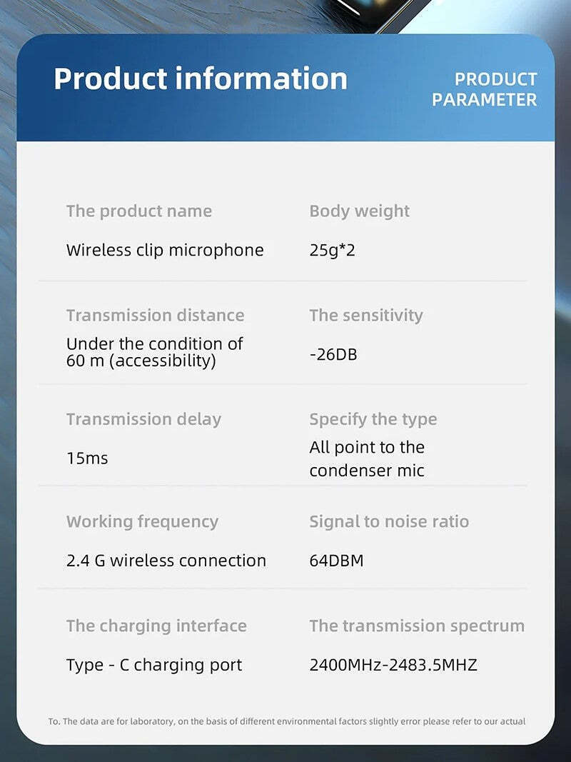 Hridz SX6 2in1 Portable Wireless Microphone For fast connection 2.4g Dual Microphone for Vlog Singing Teaching Recording 4