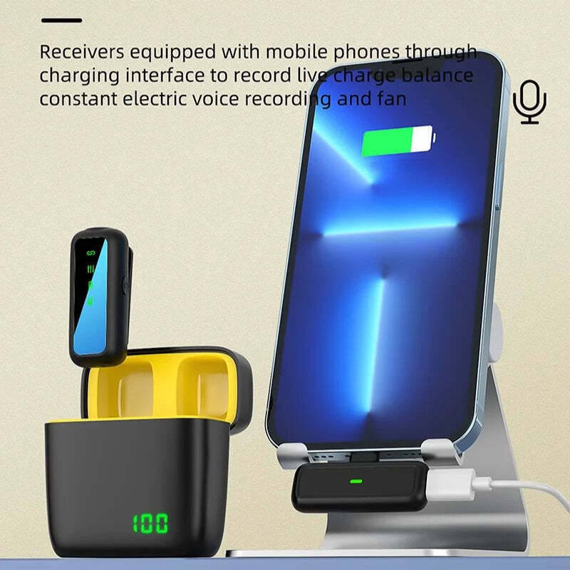 Hridz SX6 2in1 Portable Wireless Microphone For fast connection 2.4g Dual Microphone for Vlog Singing Teaching Recording 6