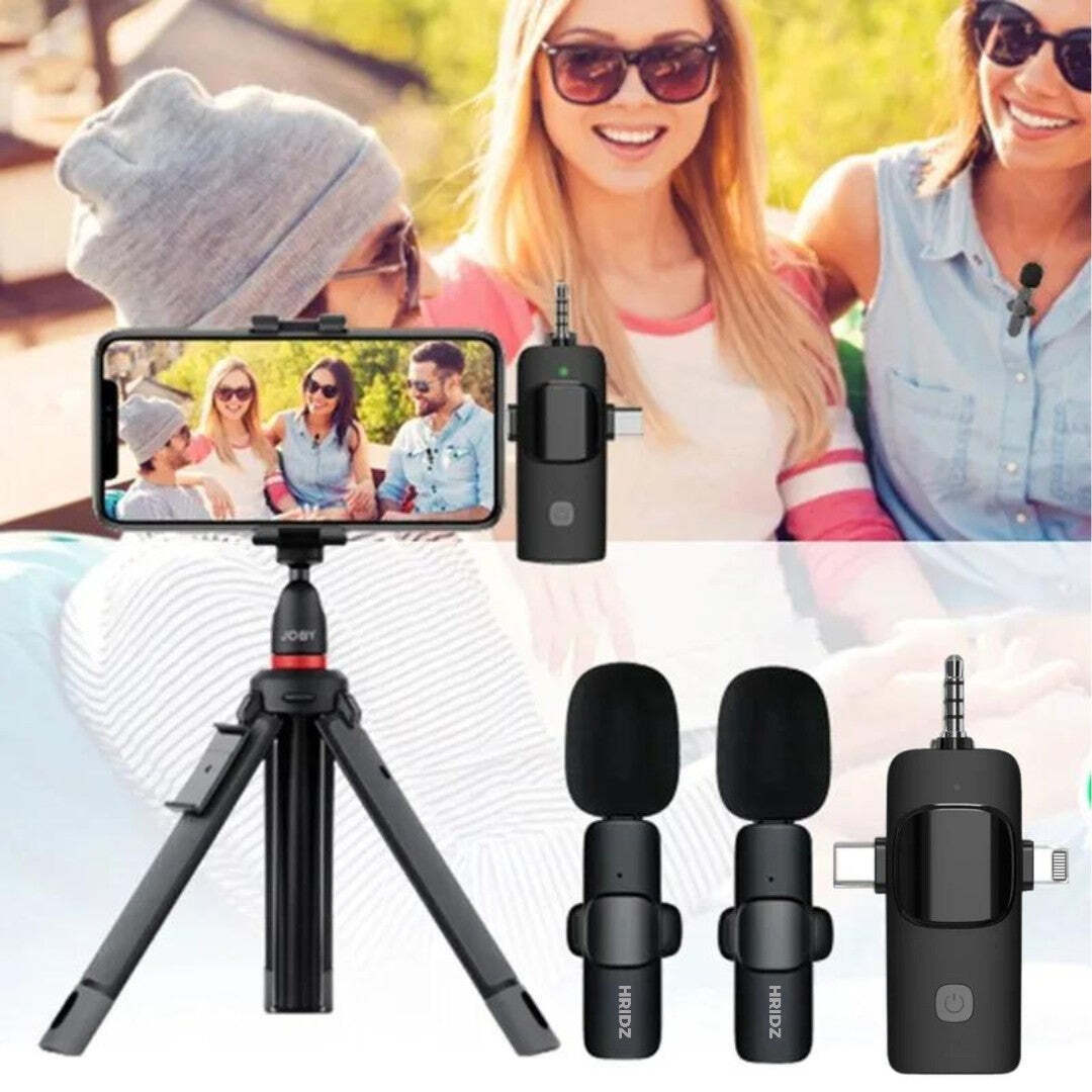Hridz K31 Wireless Mini Microphone 3 in 1 for iOS, Android, Camera Smartphone DSLR Desktop Laptop 3