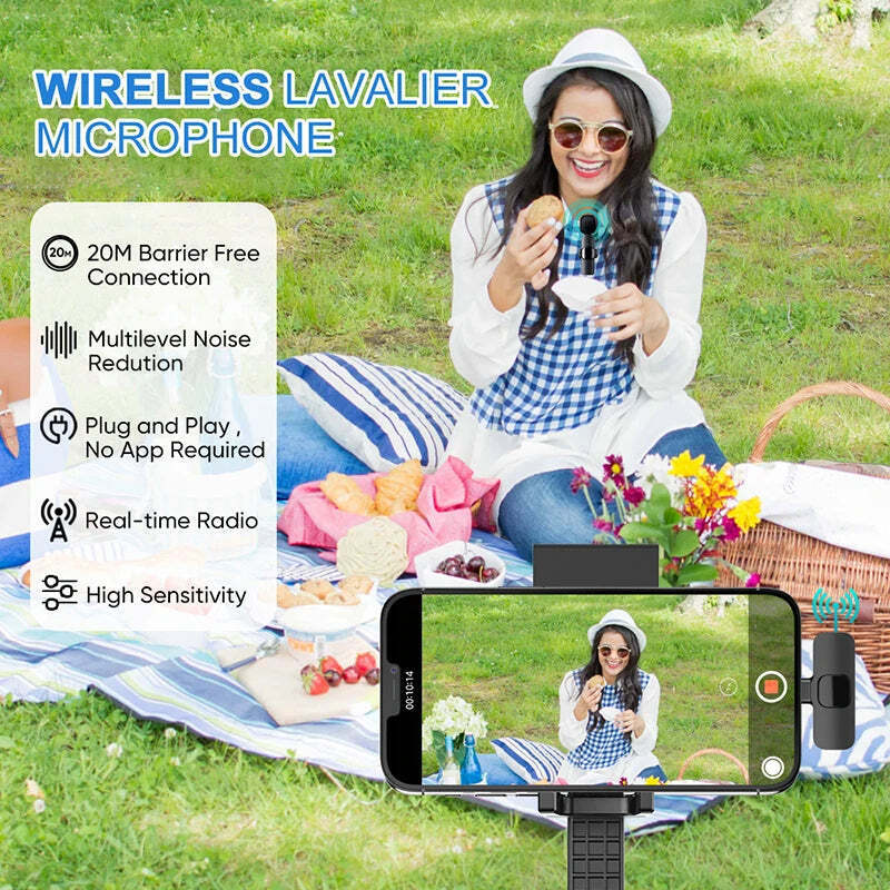 Hridz K31 Wireless Mini Microphone 3 in 1 for iOS, Android, Camera Smartphone DSLR Desktop Laptop 6