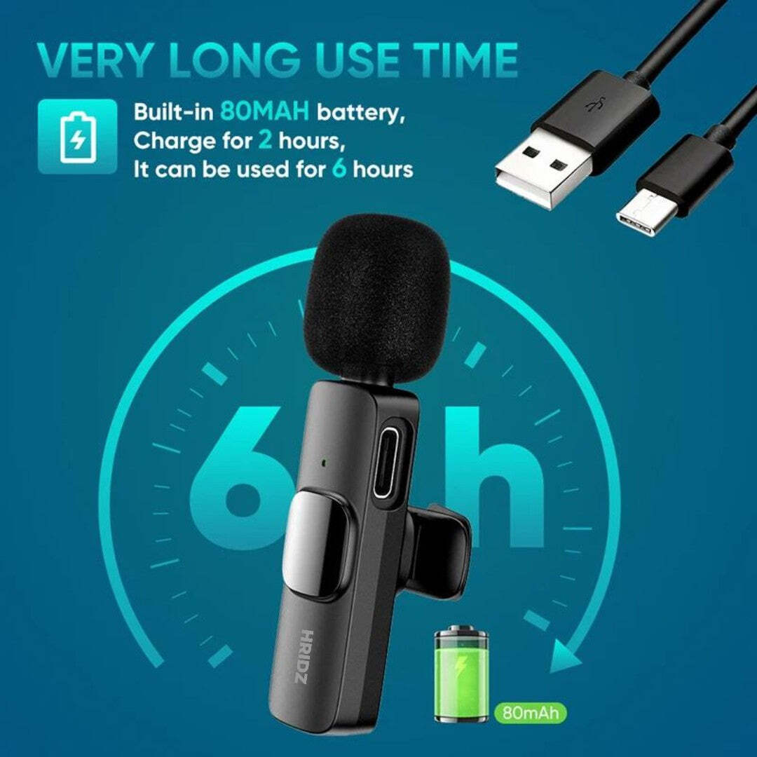 Hridz K31 Wireless Mini Microphone 3 in 1 for iOS, Android, Camera Smartphone DSLR Desktop Laptop 7