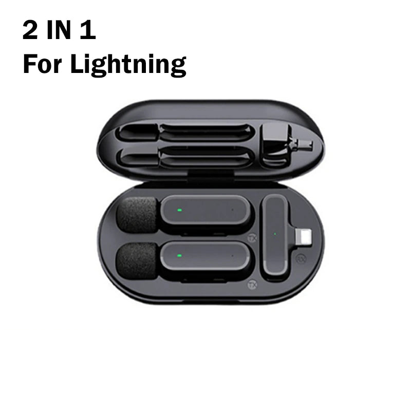 Professional Wireless Lavalier Microphone Set with Portable Charging Box Crystal Clear Audio - 2in1-fast connection 5