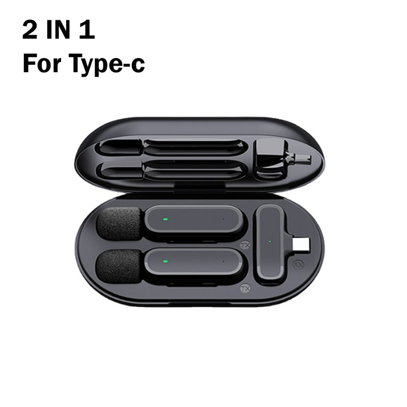 Professional Wireless Lavalier Microphone Set with Portable Charging Box Crystal Clear Audio - 2in1-fast connection 8