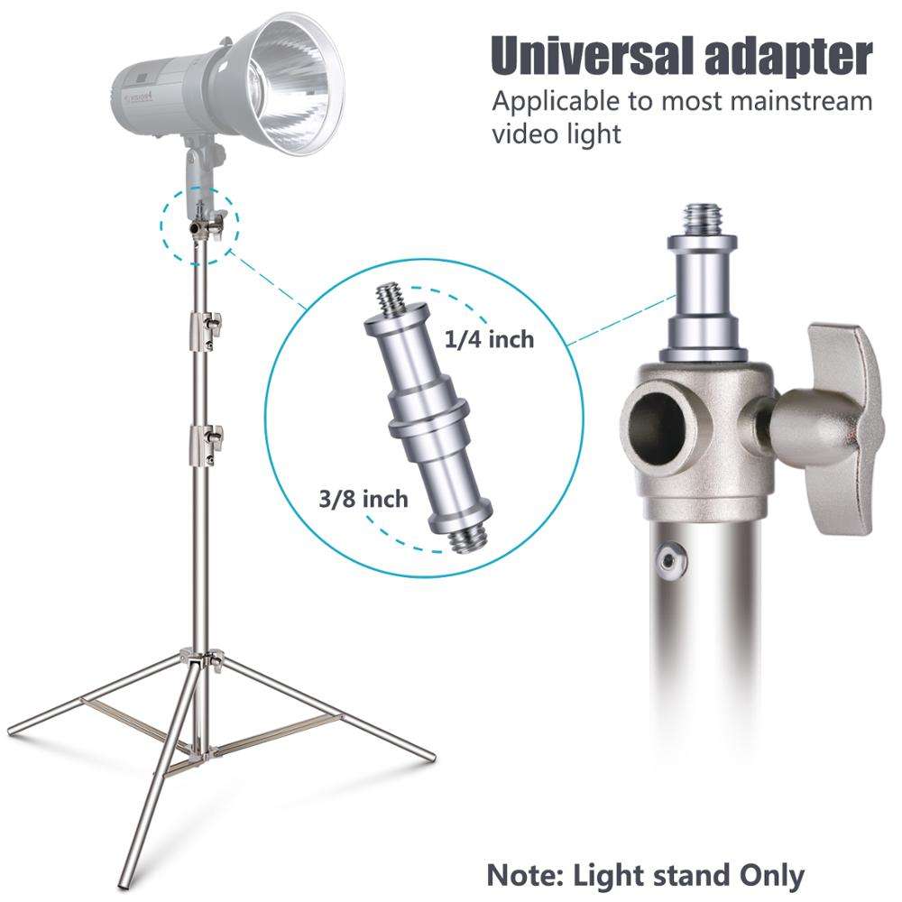 1Pcs Hridz 260cm Stainless Steel Heavy Duty with 1/4" to 3/8" adapter for Studio Softbox, Monolight and Other Photographic Equipment - 1-Stand 3
