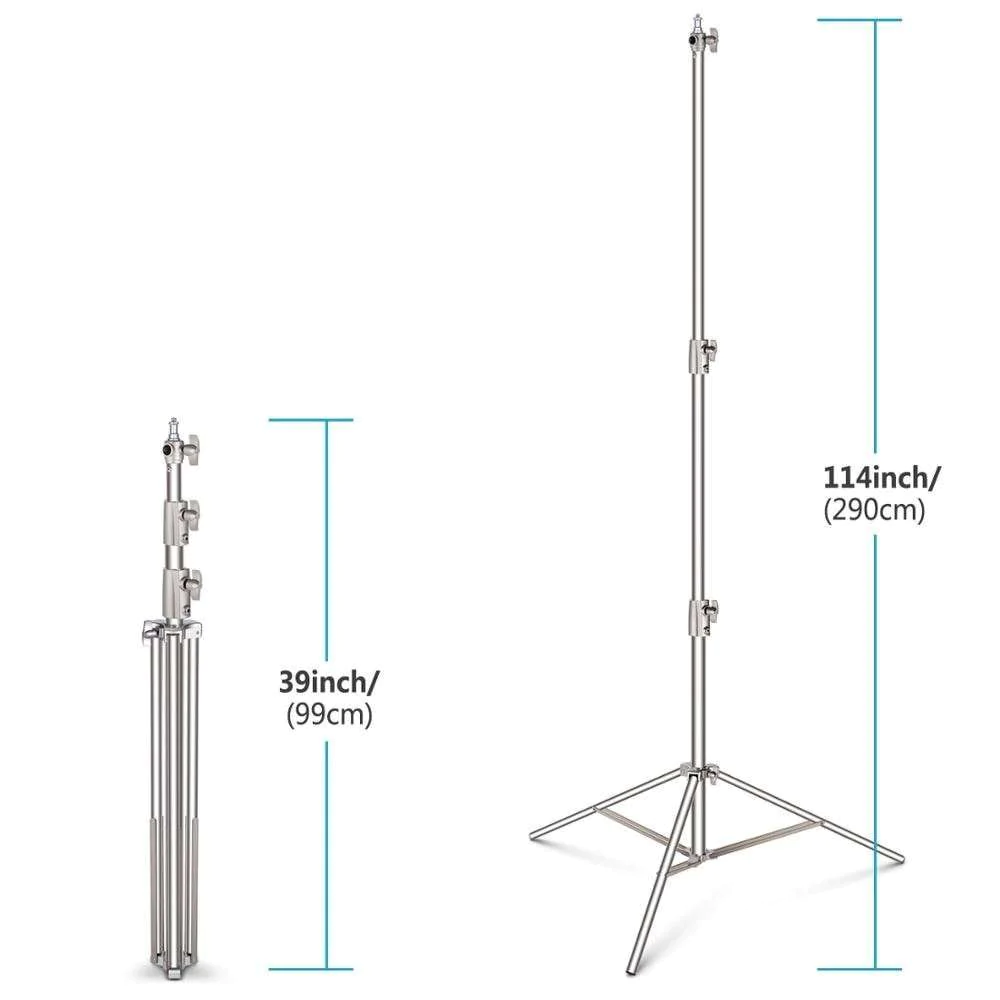 3Pcs 260cm Heavy Duty Stainless Steel Light Stand for Photo and Video 5