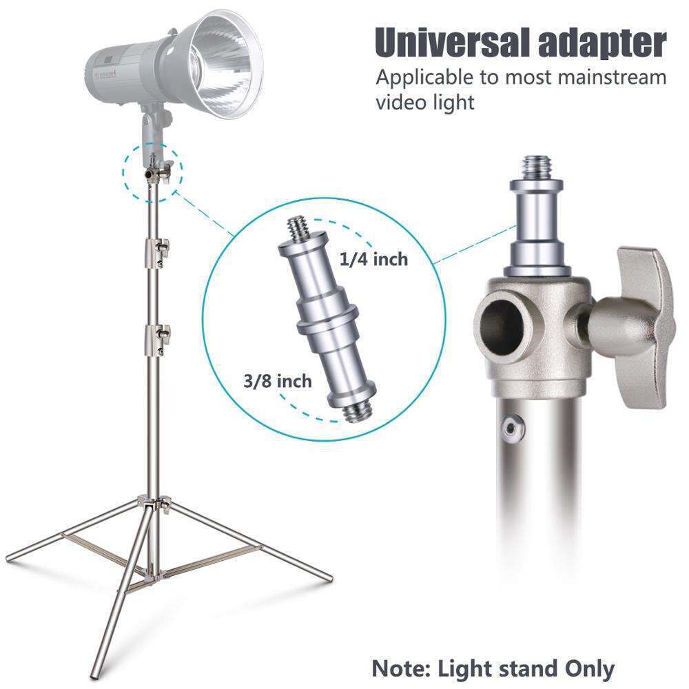 3Pcs 260cm Heavy Duty Stainless Steel Light Stand for Photo and Video 6