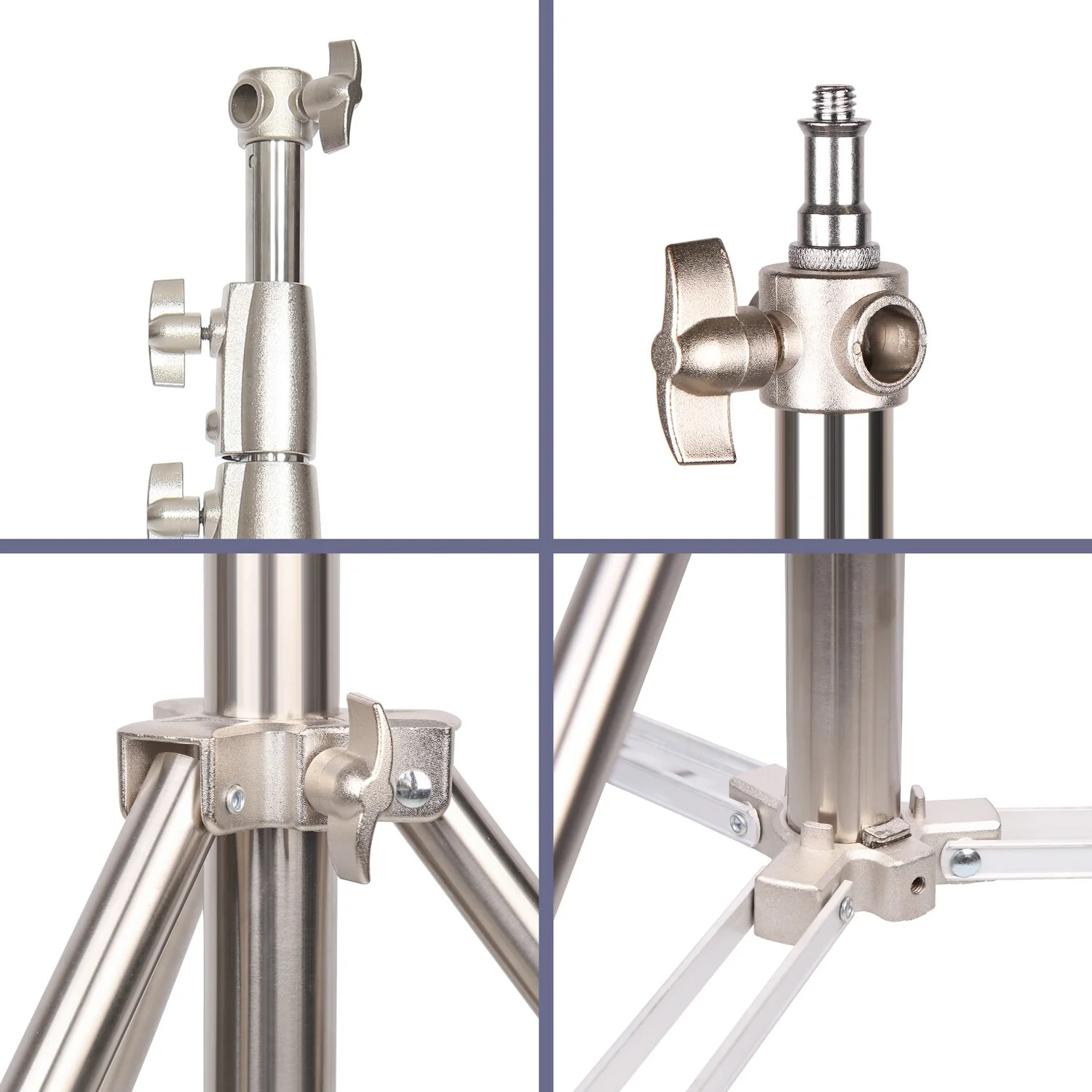 3Pcs 260cm Heavy Duty Stainless Steel Light Stand for Photo and Video 7