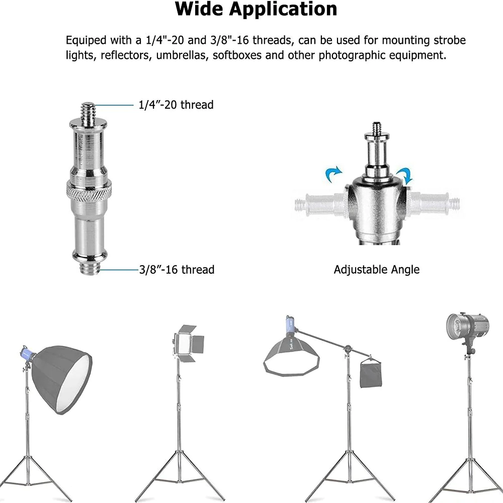 3Pcs 260cm Heavy Duty Stainless Steel Light Stand for Photo and Video 9