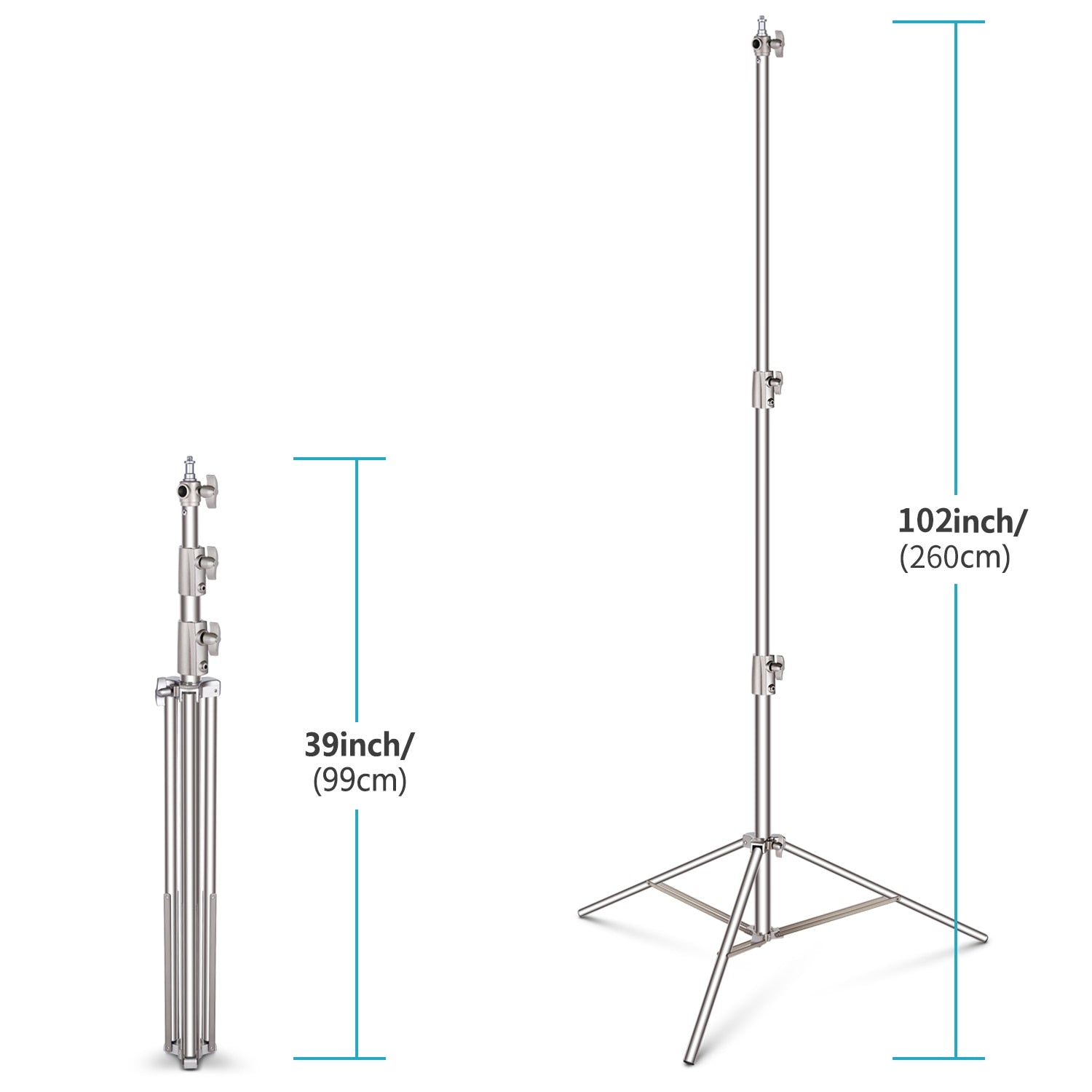 Hridz Stainless Steel 2.8m Heavy Duty Light Stand for Studio Softbox Bowen Lights Photography Studio 280cm Tripod 4