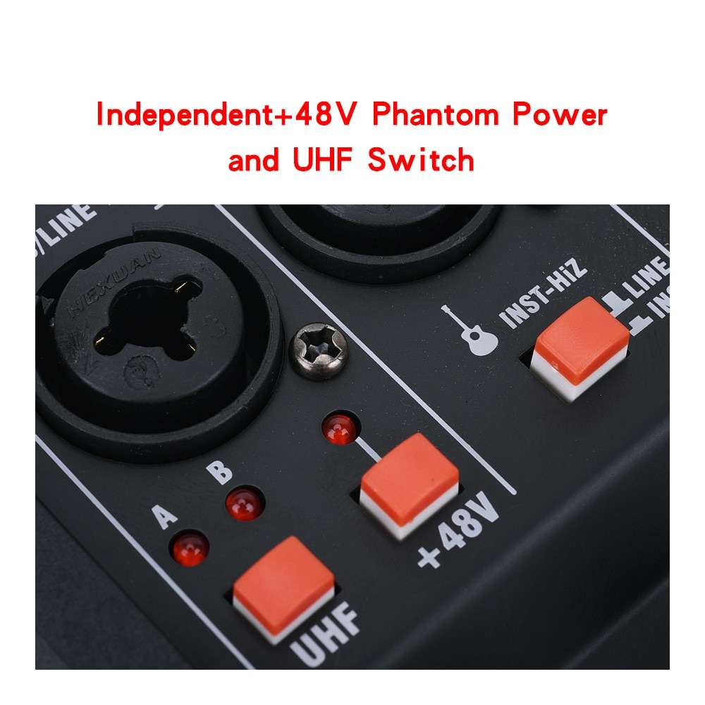 HRIDZ EMC-G04 Audio Mixer with UHF Wireless Microphone for DJ Karaoke PC Record 5