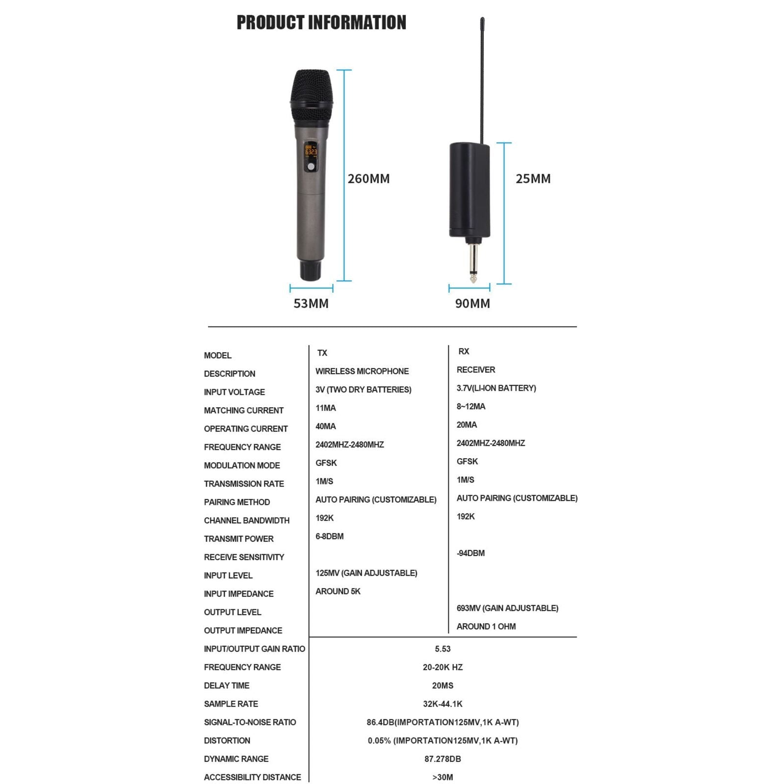 Hridz rechargeable UHF dual channel wireless microphone system for performances 5