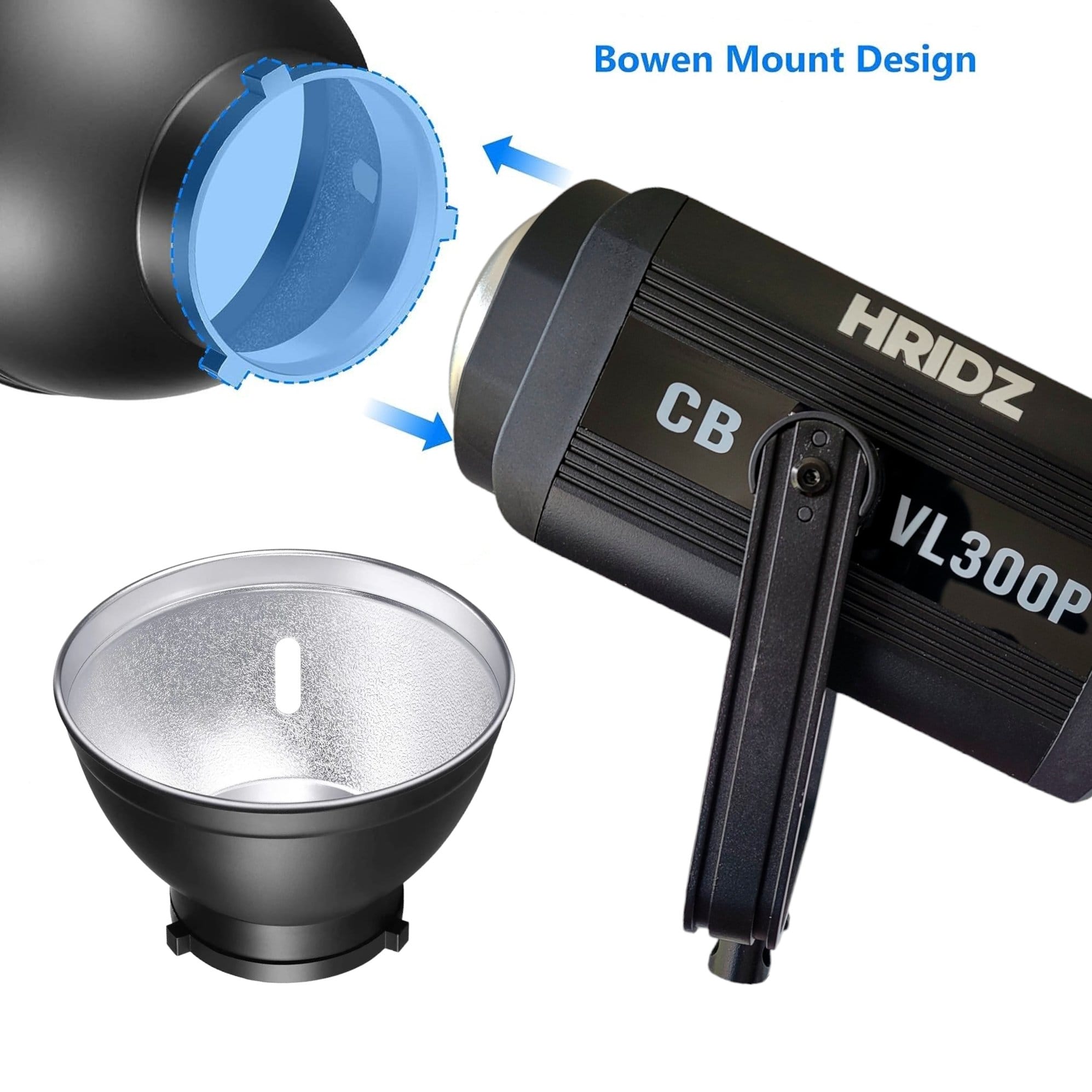 Hridz 300W COB Video Light LED Ultra Bright VL300 Bi-Color COB 2800-6800K Bowens 3