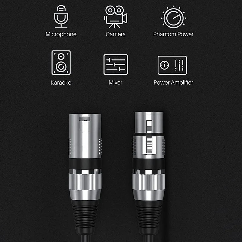 1m Hridz XLR Cable Male To Female Audio Output and Input Apply To KTV Microphone 8