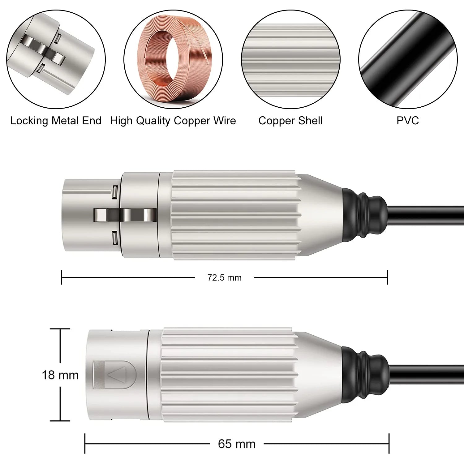 1m Hridz XLR Cable Male To Female Audio Output and Input Apply To KTV Microphone 10