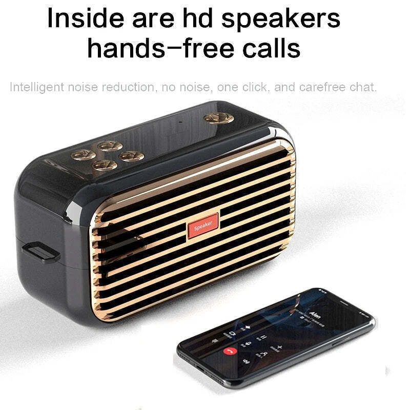 Retro Smart Wireless Speaker Portable for Desktop PC With High-Quality Stereo Hifi Sound 4