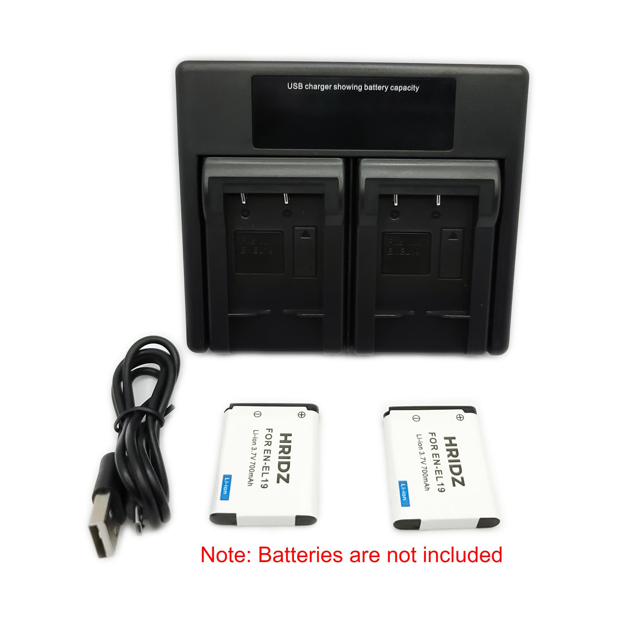 Hridz EN-EL19 Battery Charger For Nikon Coolpix S Series Camera Batteries 6