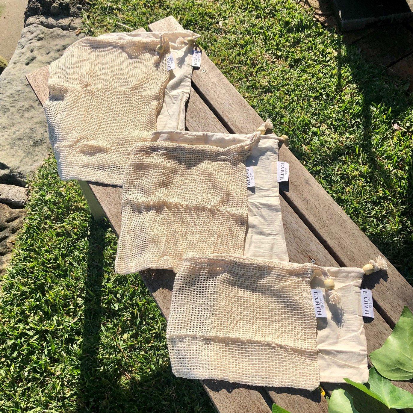 Market Day Shopping Bundle | 6 Produce Bags | Mesh Shopping Tote 4