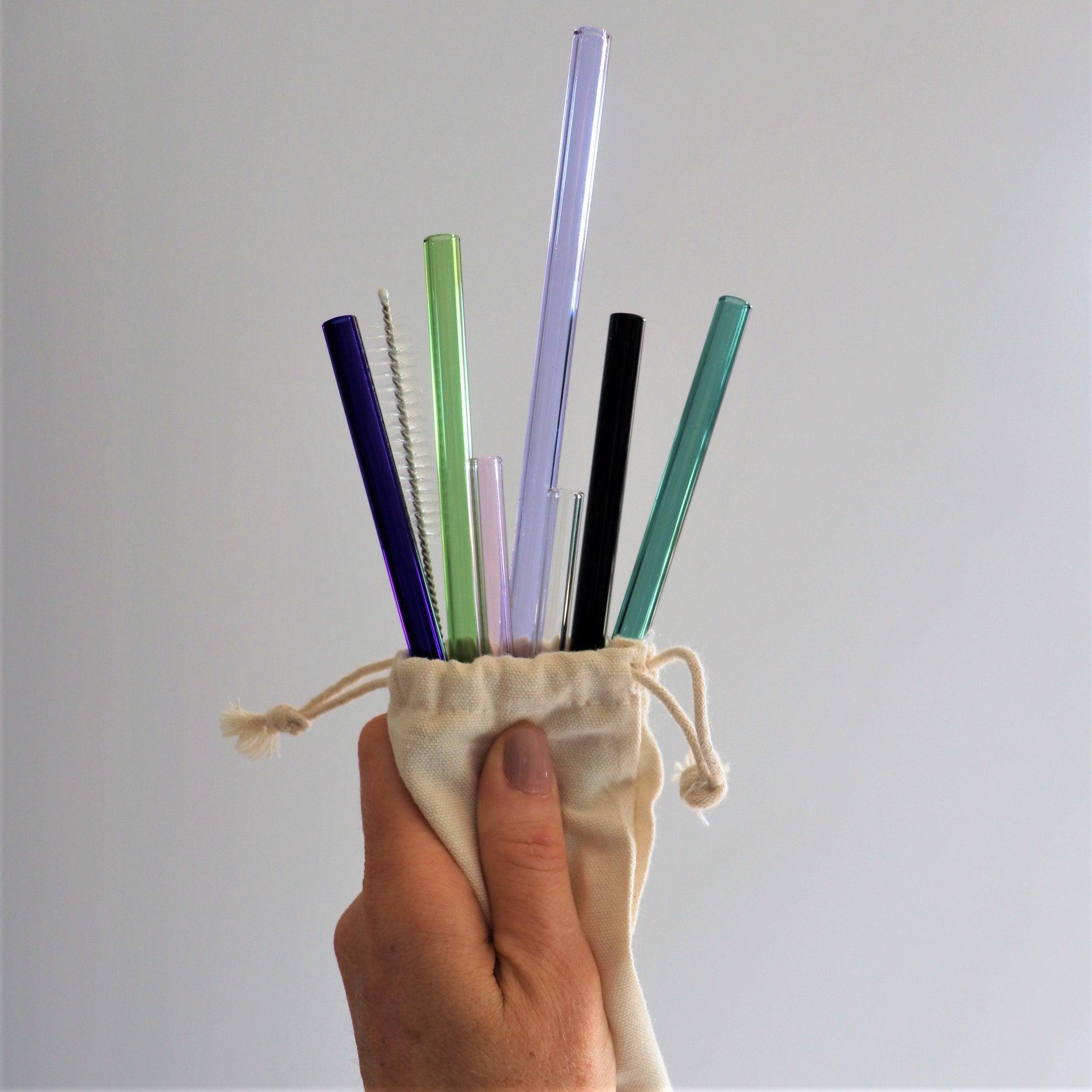 Glass Drinking Straw Set with Metal Straw Cleaner 3