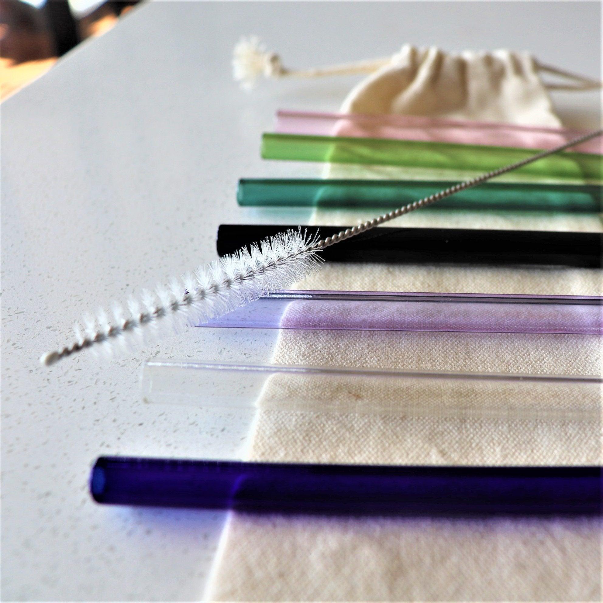 Glass Drinking Straw Set with Metal Straw Cleaner 5