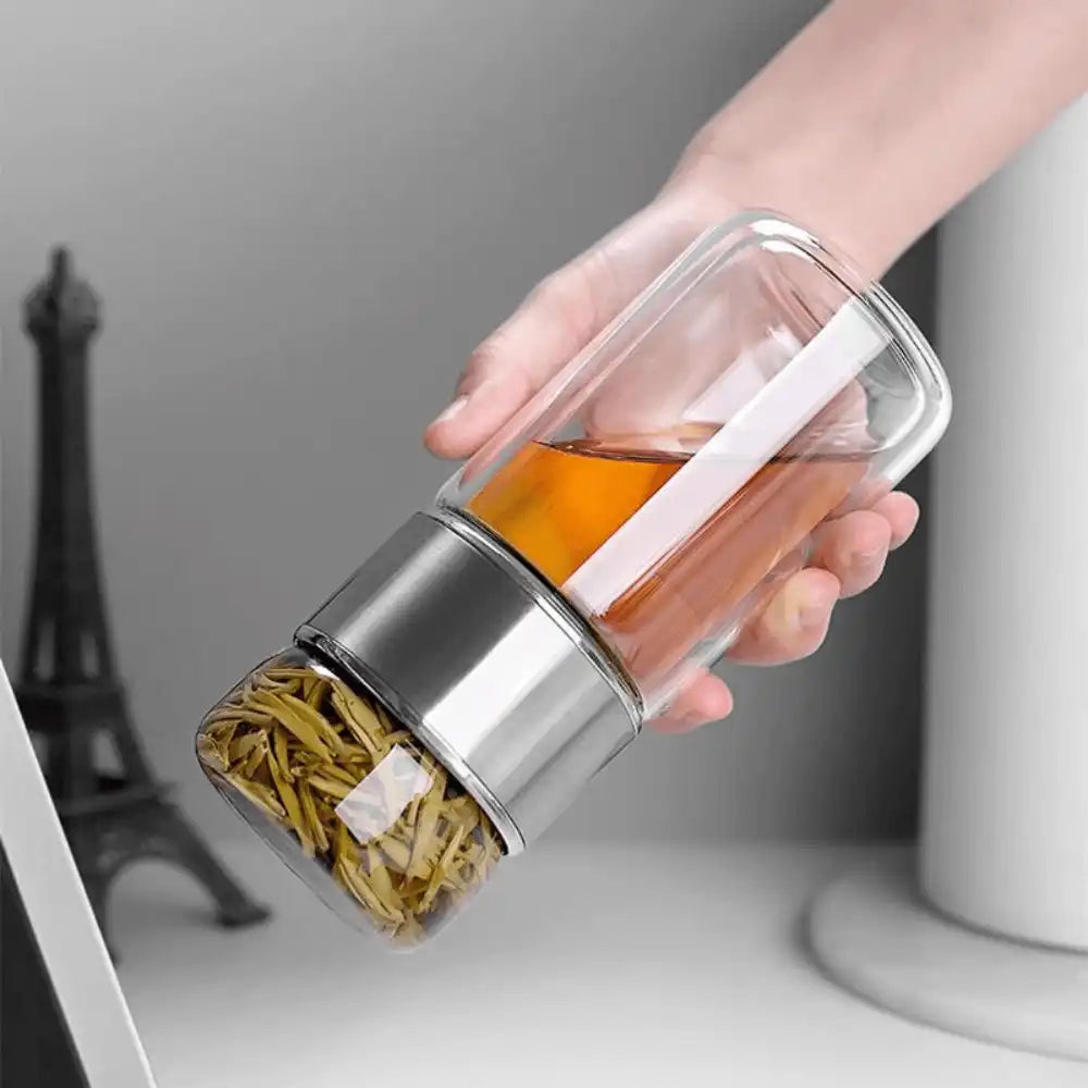 Double Wall Glass Tea Infuser Bottle 9