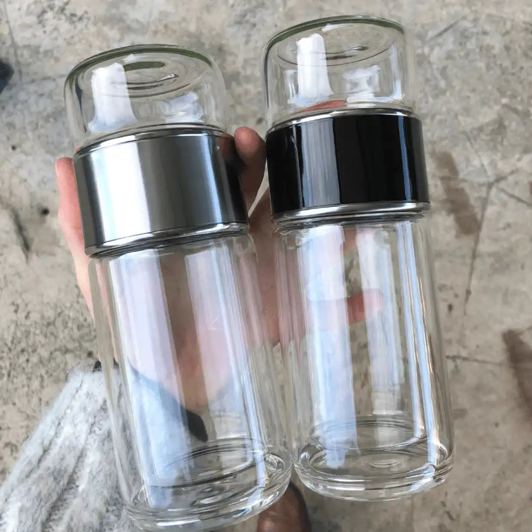 Double Wall Glass Tea Infuser Bottle 11
