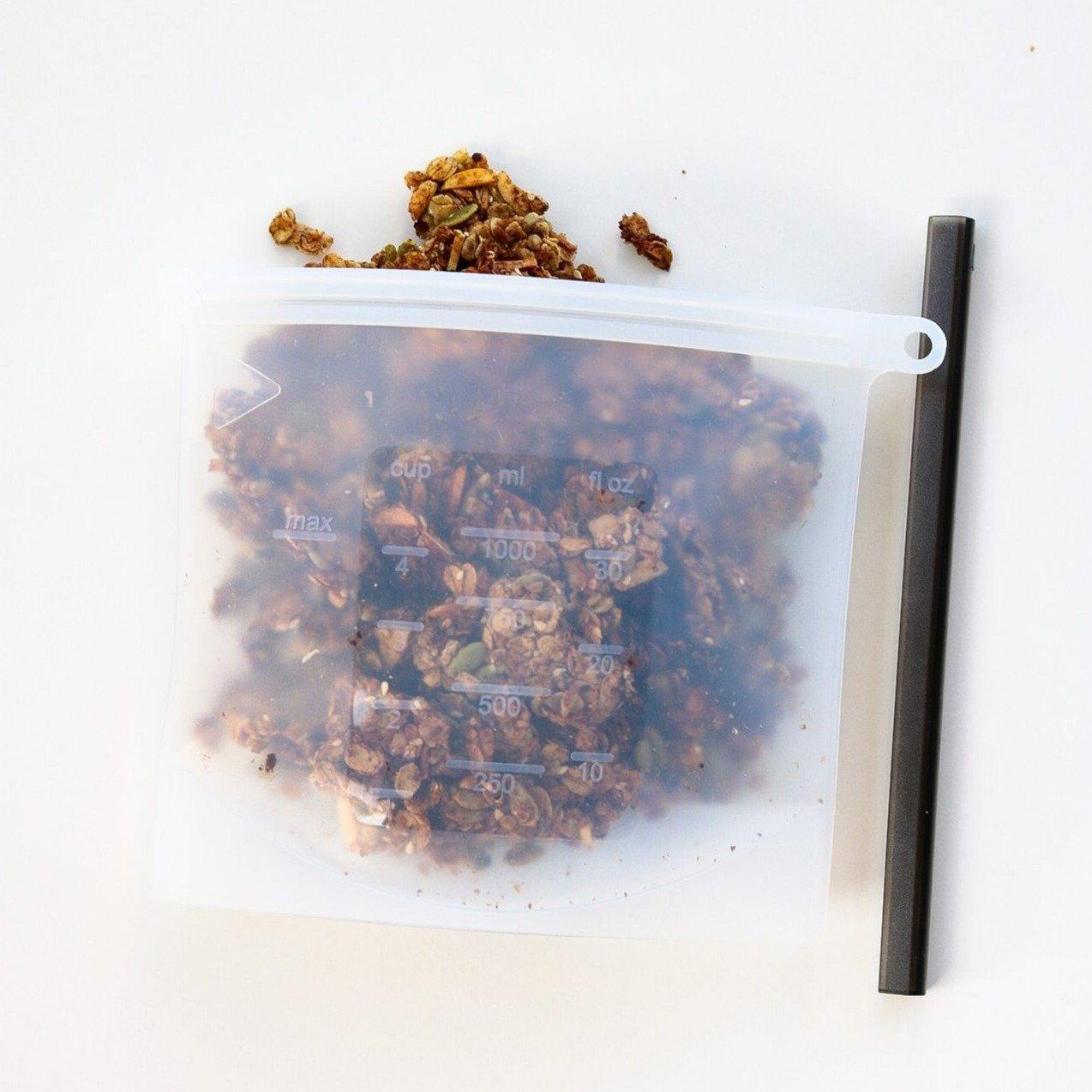 1000mL - Reusable Food Grade Silicone Zip Lock Food Pouch 4