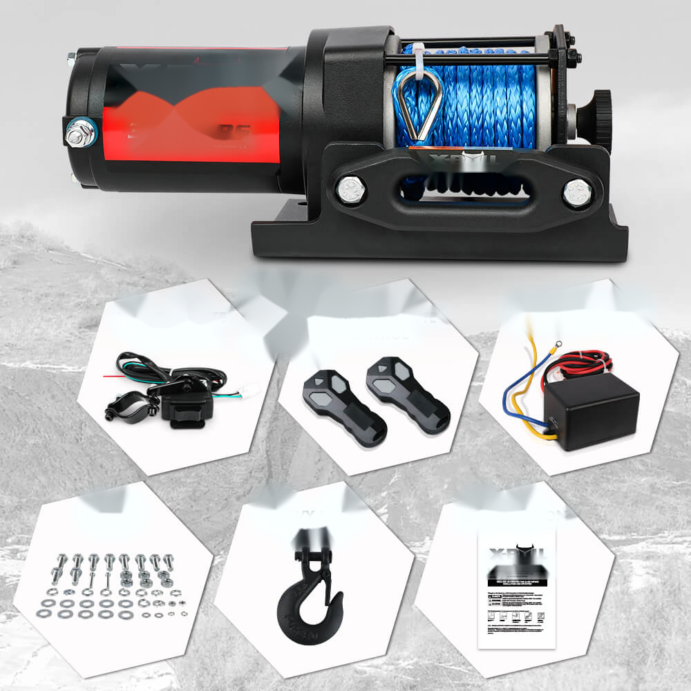 X-BULL Electric Winch 12V 3000LBS Synthetic Rope ATV UTV Boat Trailer With 2 X Wireless remote
