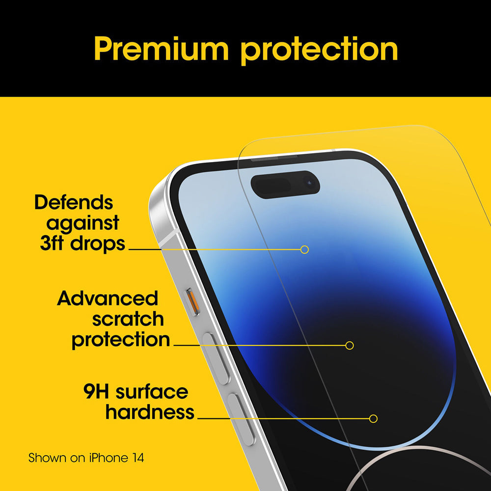 OtterBox Screen Protector Premium Antimicrobial Glass for Apple iPhone 15 Pro Max - 6.7" - Clear 3