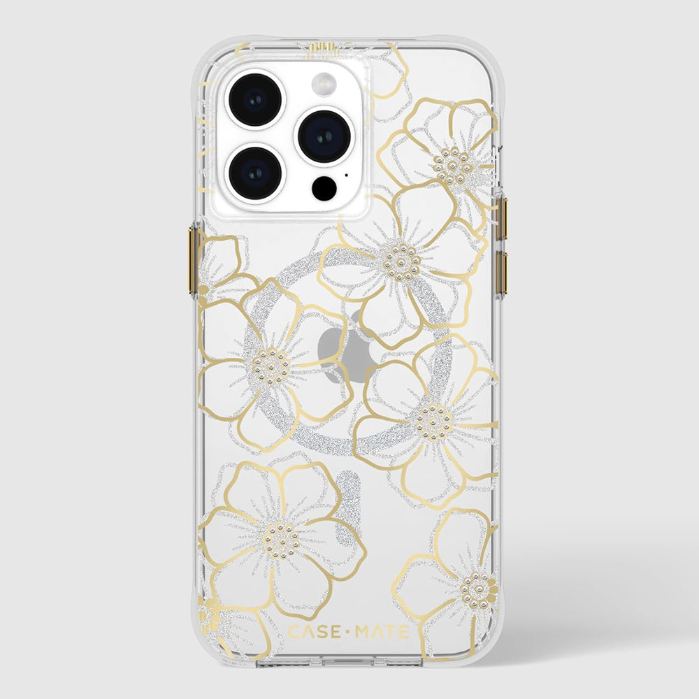 Case-Mate Floral Gems MagSafe Case For iPhone 15 Pro Max - Gold 3